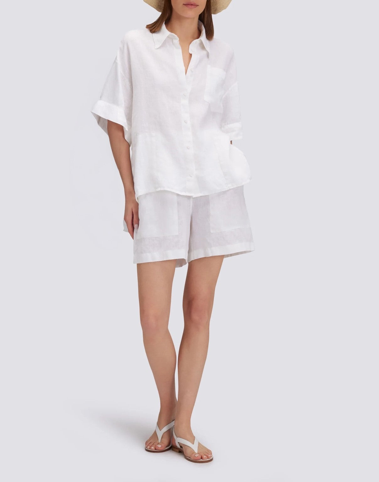 sundek-camicia-donna-in-lino-tinto-capo-con-tasca-2 image 4