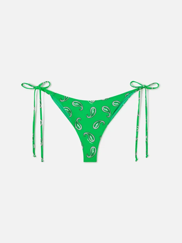 mc2-saint-barth-slip-mare-marielle-donna-verde-paisley-con-laccetti image 1