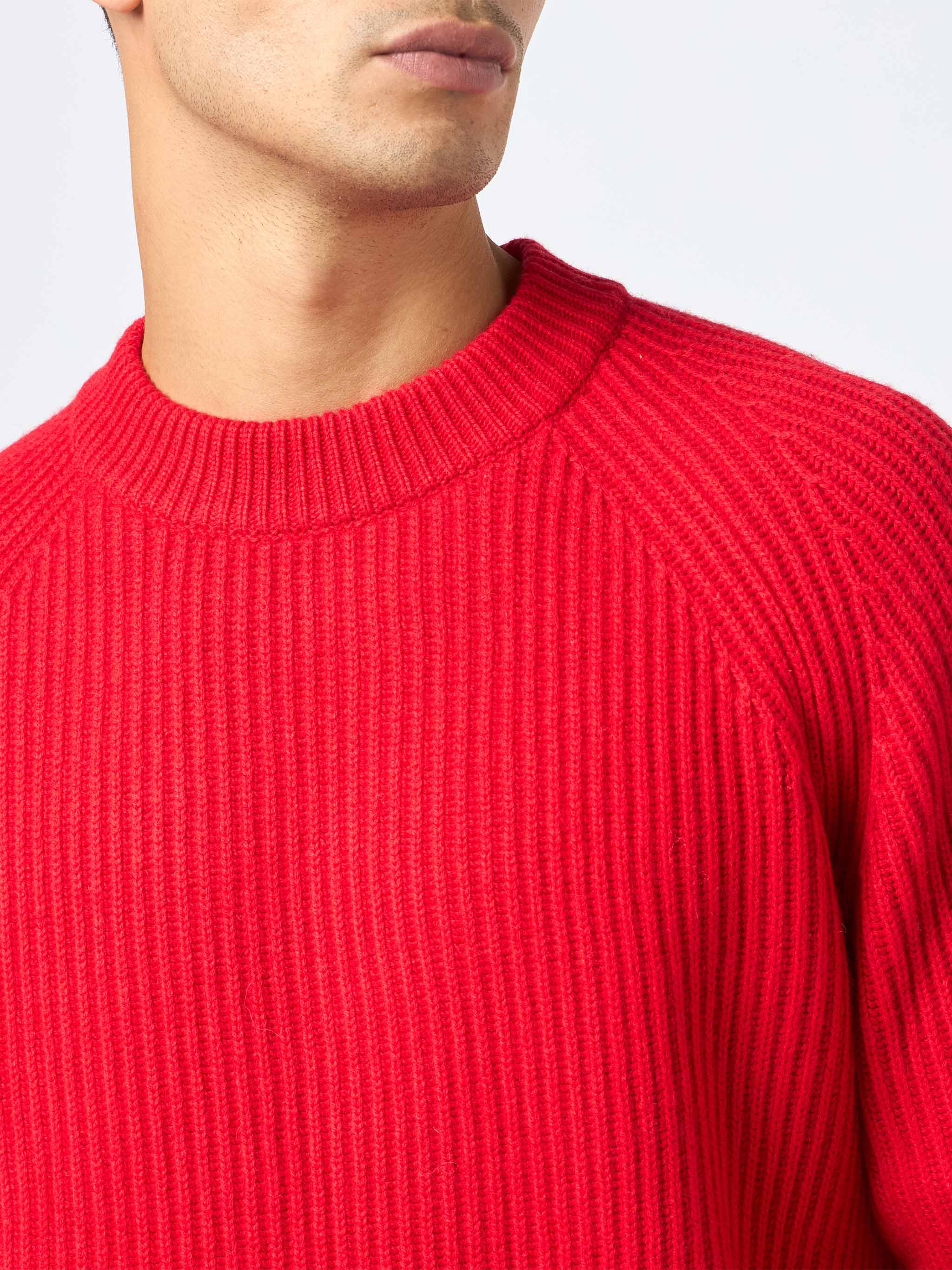 mc2-saint-barth-maglia-marine-in-misto-cashmere-rosso-a-costine-girocollo image 3