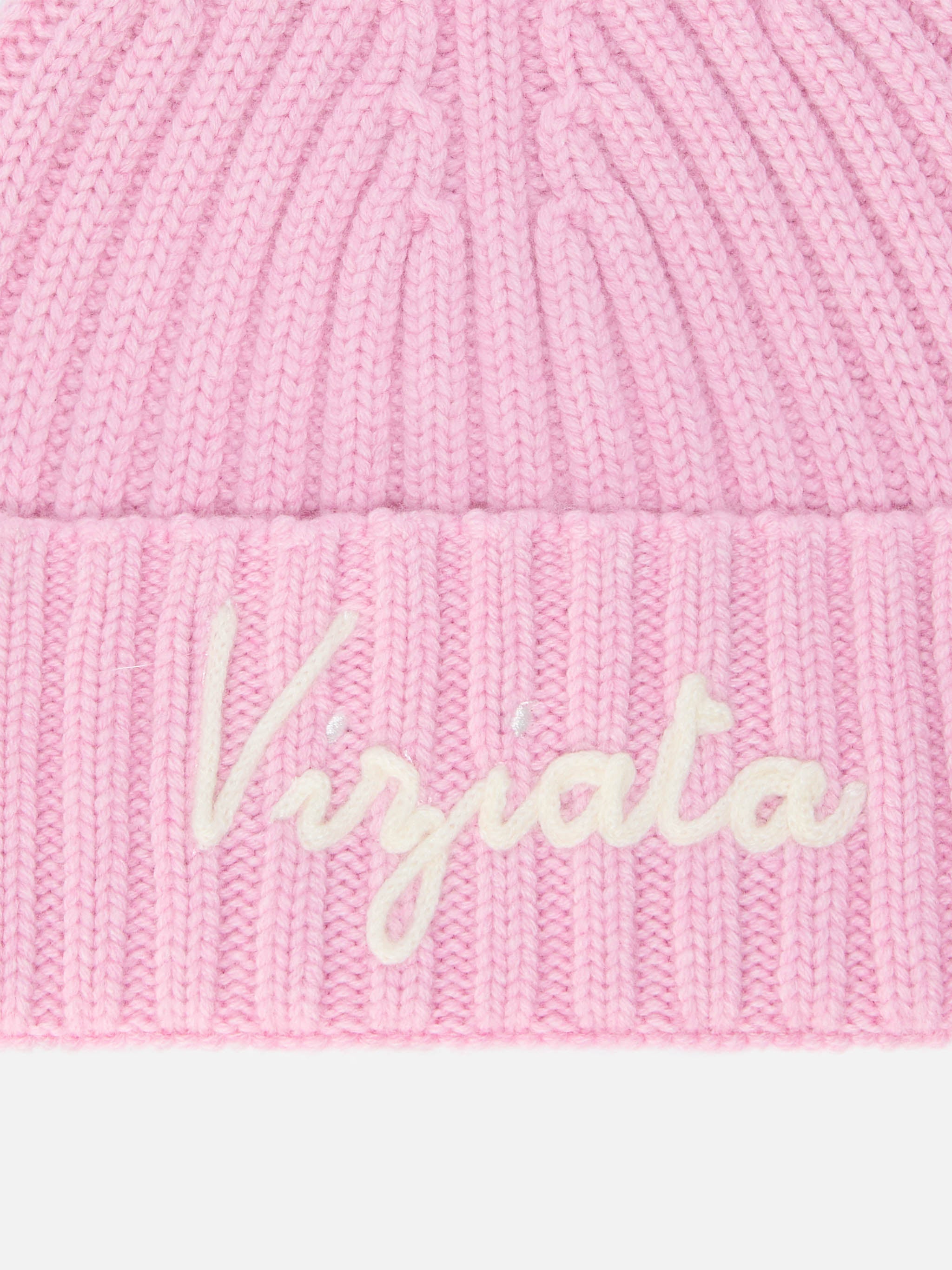 berretto-wengen-mc2-saint-barth-in-misto-cashmere-rosa-con-ricamo-viziata image 2