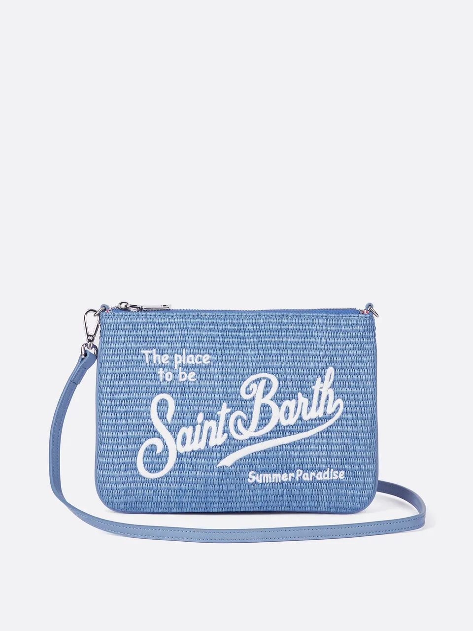 mc2-saint-barth-parisienne-pouch-effetto-paglia-azzurro-con-logo-ricamato-e-trac image 1