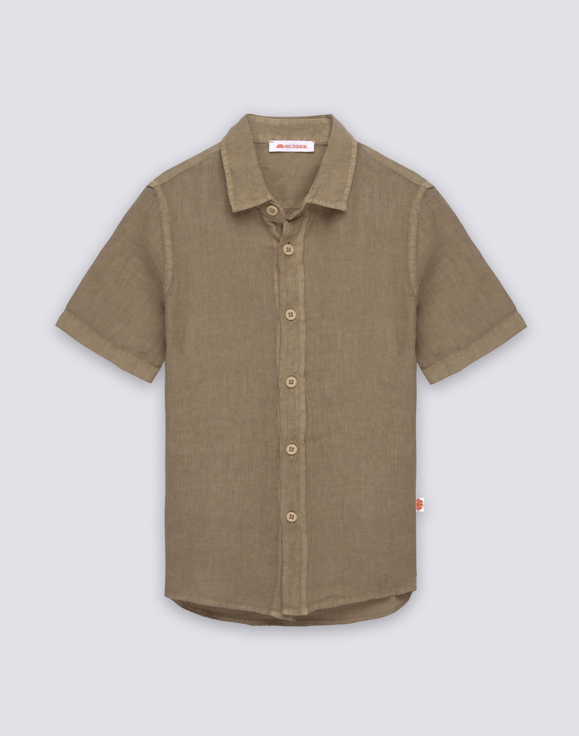 sundek-b814shli5tc-camicia-bambino-in-lino-a-manica-corta-tinto-capo image 1