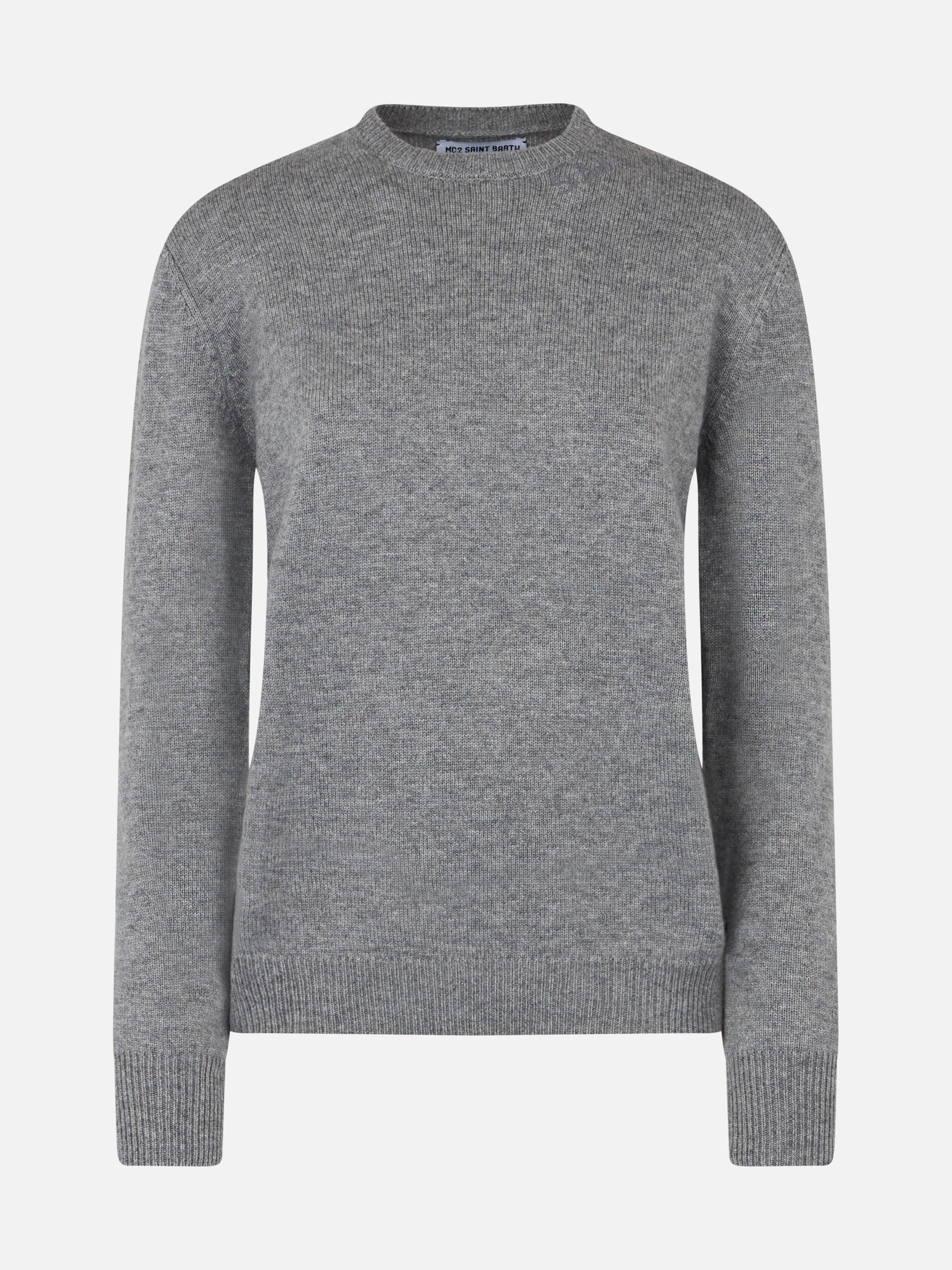 mc2-saint-barth-sorbonne-maglione-donna-grigio-m-lange-misto-cashmere-girocollo image 4