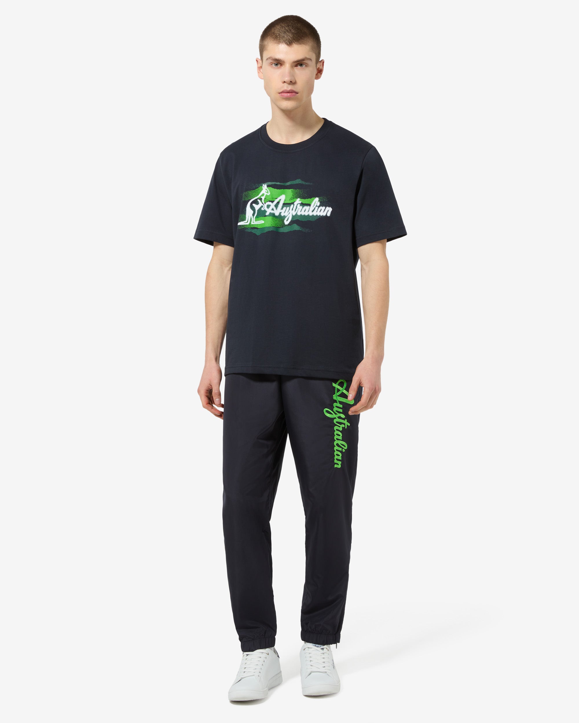 australian-logo-smash-track-pant-pantalone-tuta-foderato-blu-navy-verde image 2
