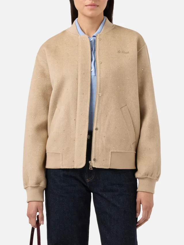 bomber-adrien-mc2-saint-barth-in-tessuto-double-a-spina-di-pesce-con-strass image 1