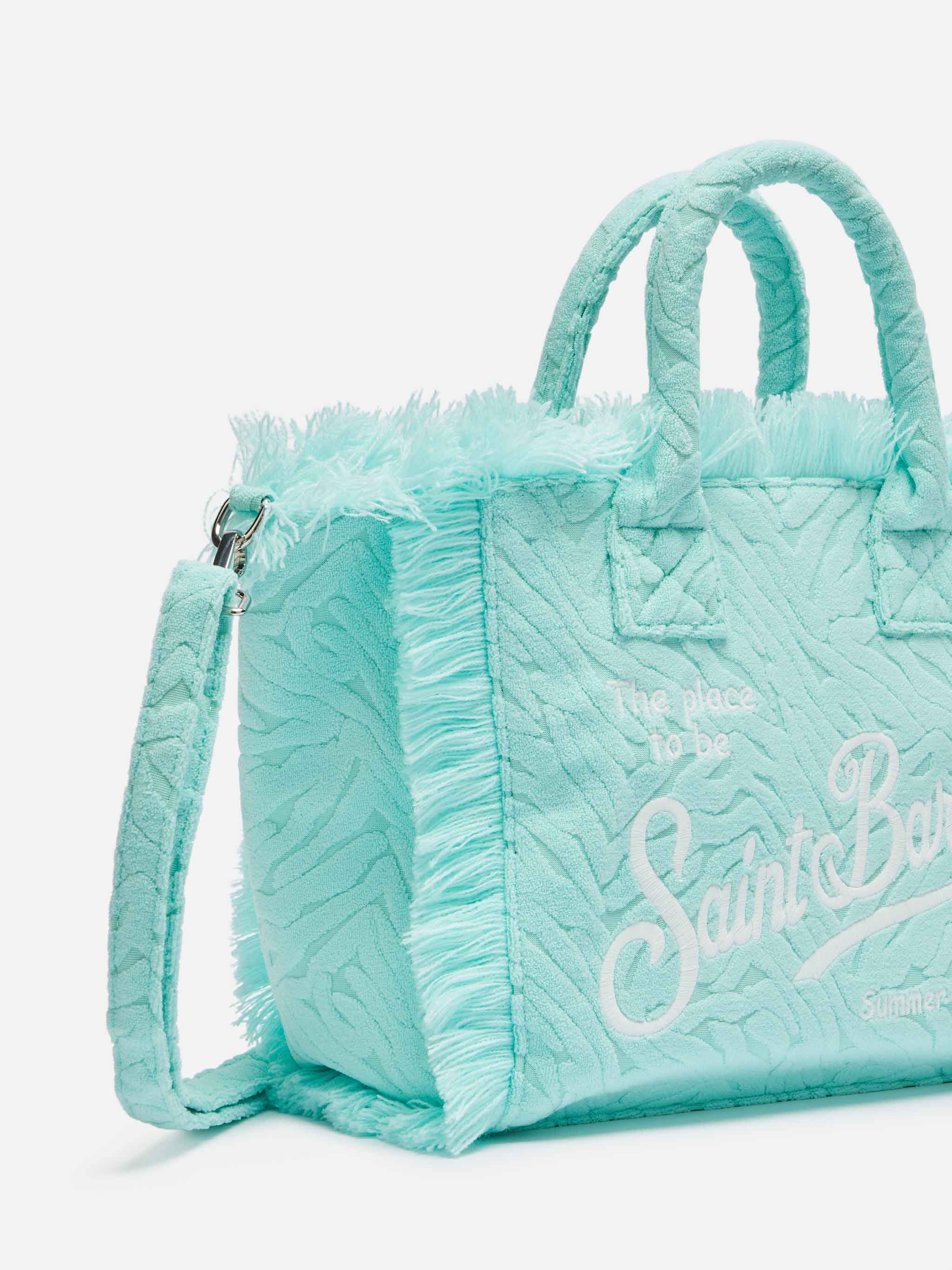 mc2-saint-barth-colette-borsa-mare-donna-verde-acqua-in-spugna-con-stampa-zebrat image 3