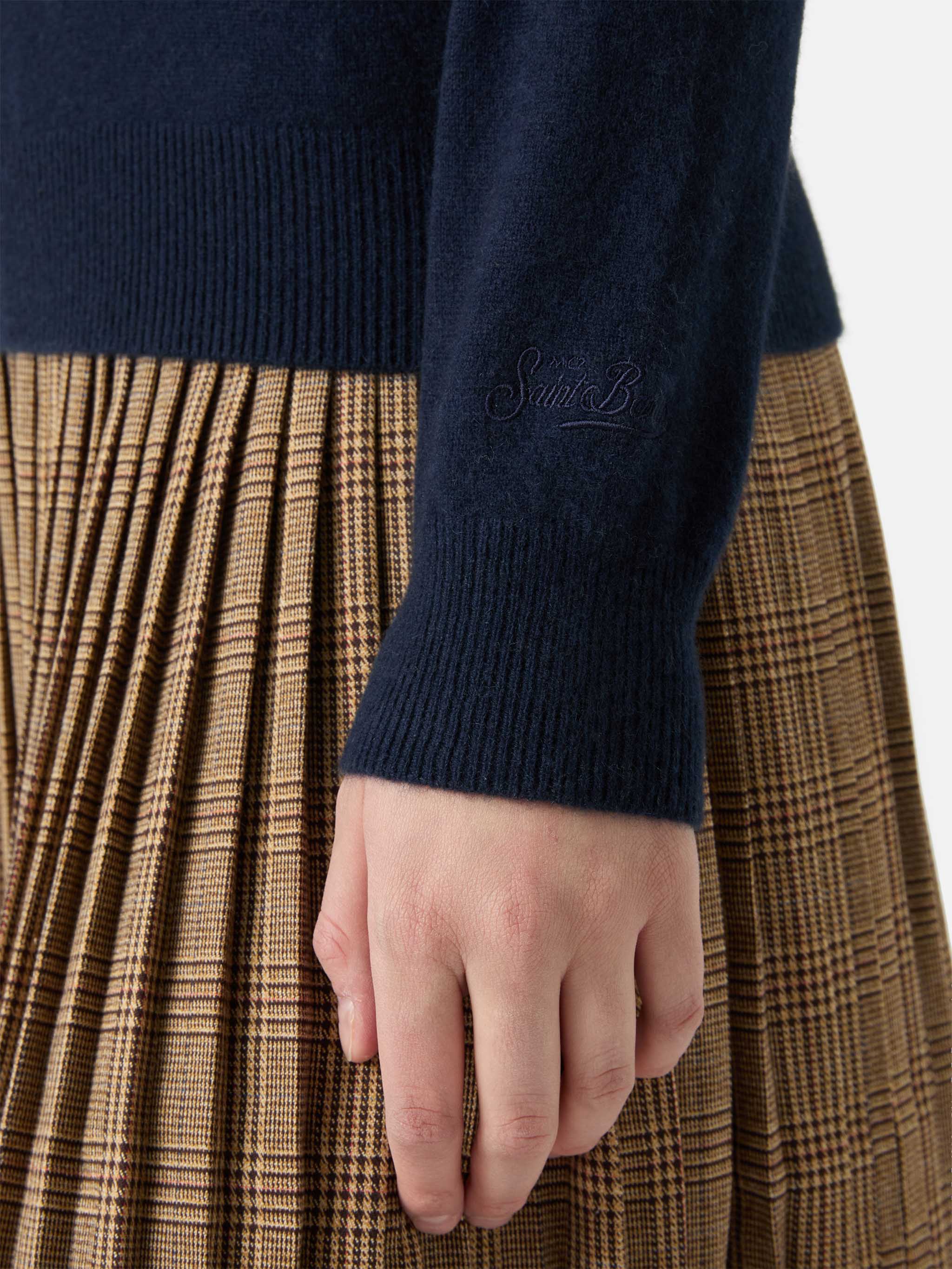 mc2-saint-barth-maglione-sorbonne-donna-in-100-cashmere-blu-notte image 4