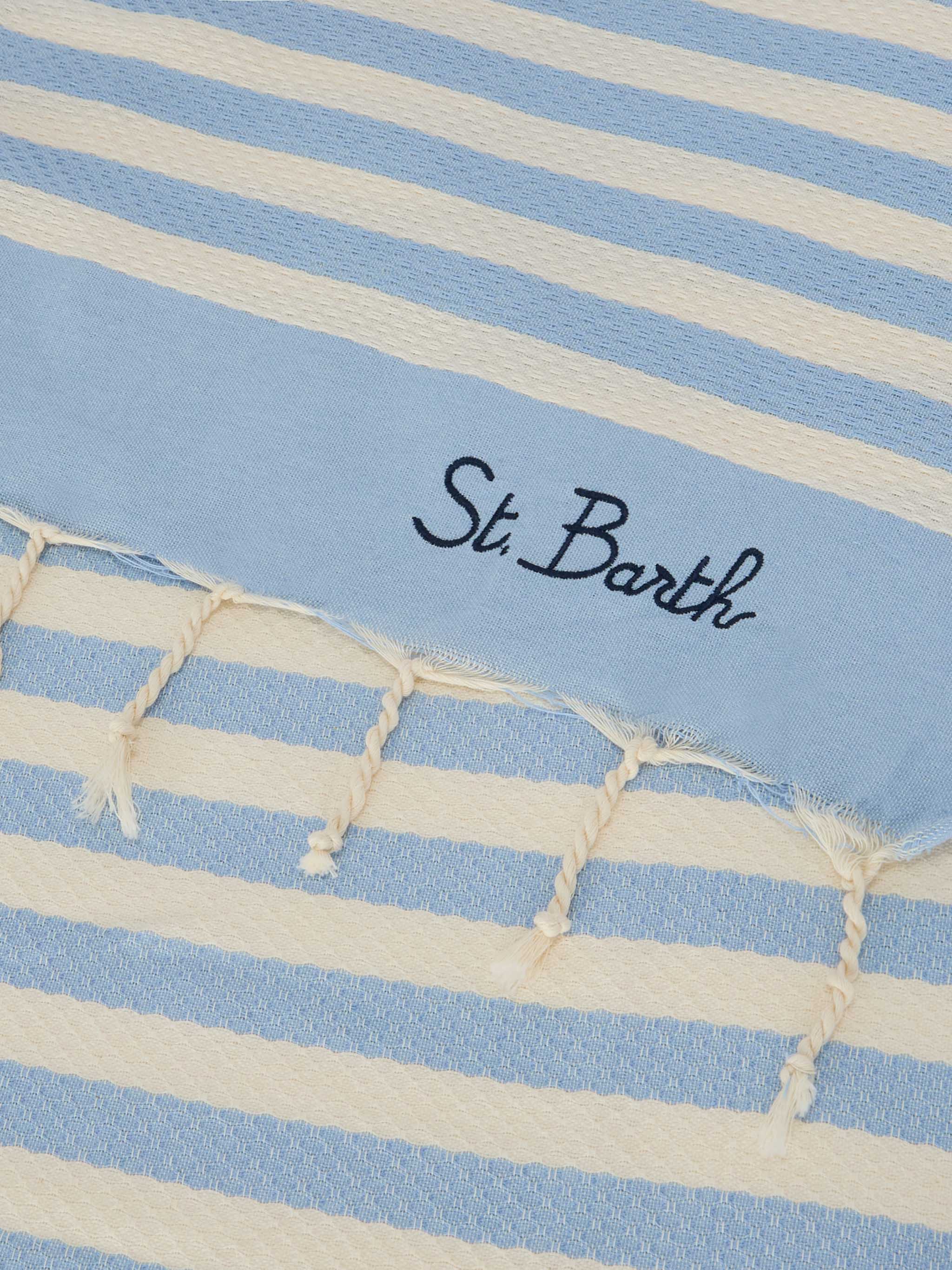 mc2-saint-barth-telo-mare-foutas-a-righe-azzurre-e-bianche-in-cotone-jacquard image 2