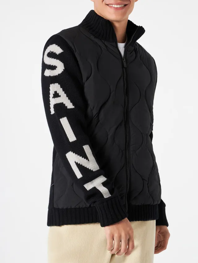 mc2-saint-barth-giacca-whistler-uomo-nera-eco-padded-con-lettering-maniche image 1