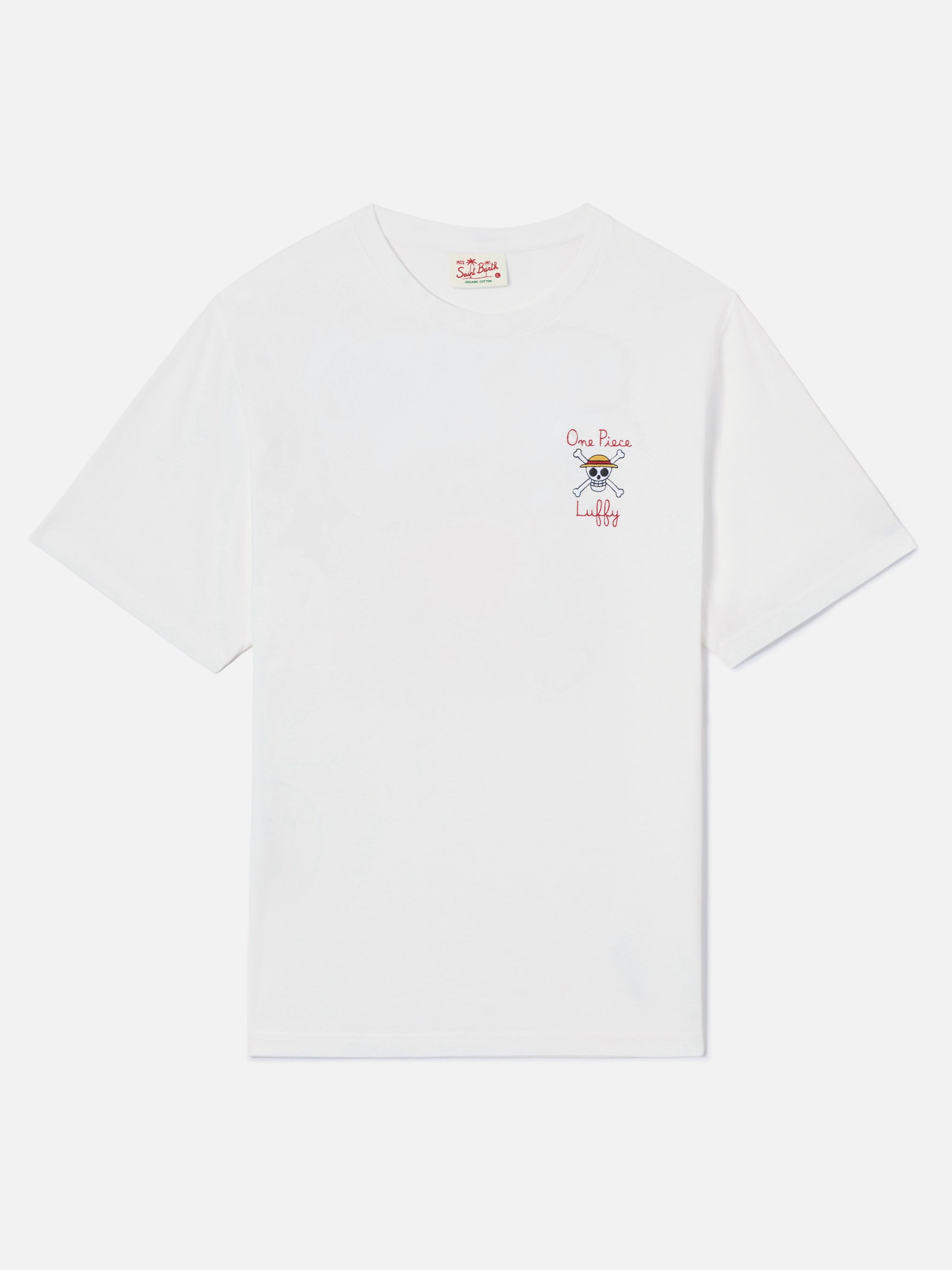 mc2-saint-barth-portland-t-shirt-uomo-bianca-cotone-one-piece-luffy-special-edit image 5