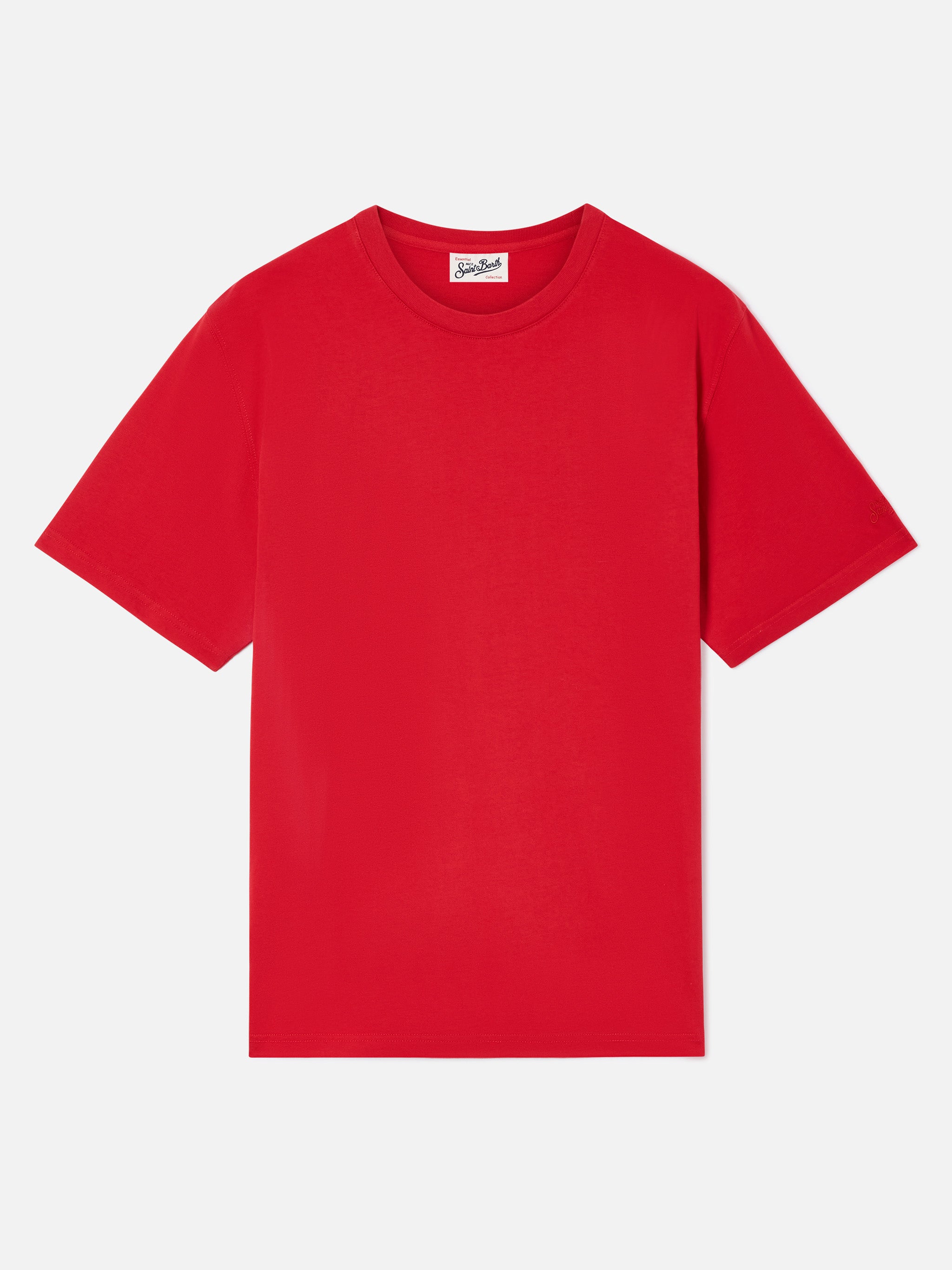 mc2-saint-barth-every-t-shirt-uomo-in-cotone-rossa-tinta-unita image 1
