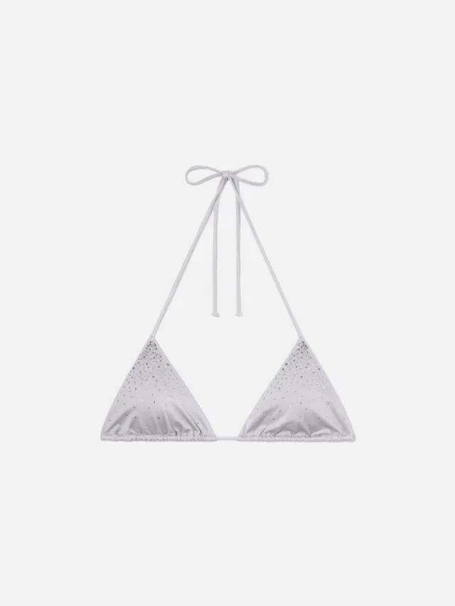 mc2-saint-barth-annabelle-top-bikini-triangolo-argento-con-strass image 1