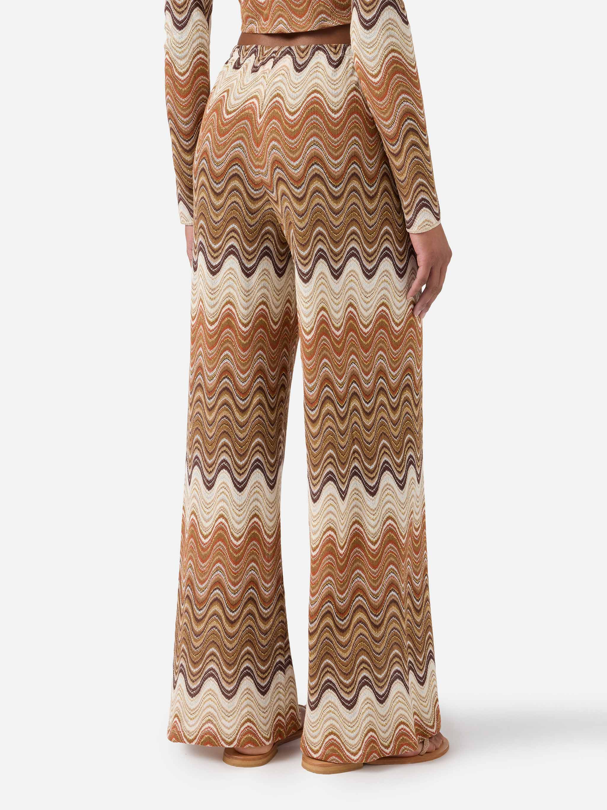 mc2-saint-barth-amalia-pantalone-donna-raschel-marrone-onde-lurex image 3