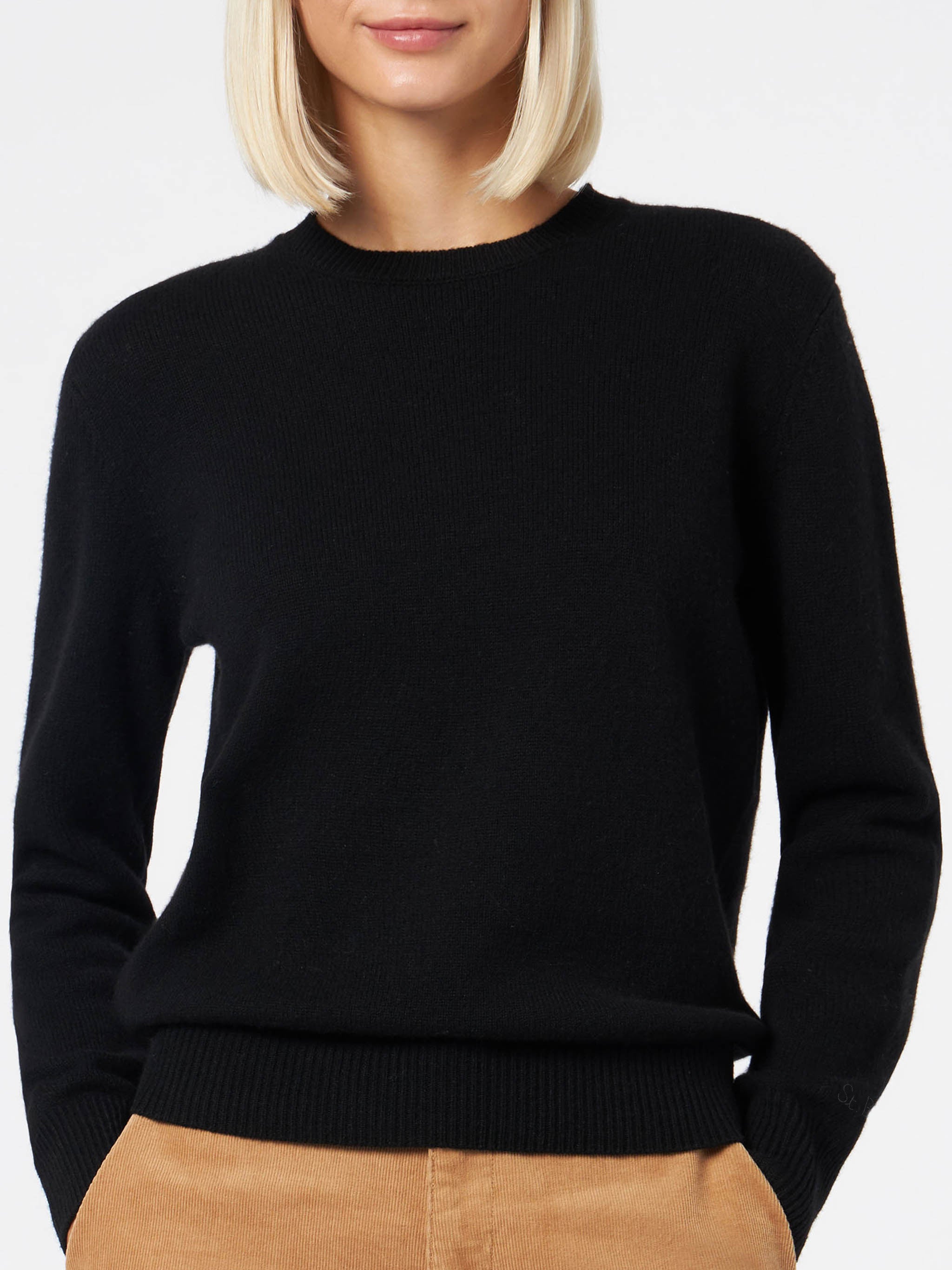 mc2-saint-barth-maglione-sorbonne-donna-100-cashmere-nero-girocollo-a-maniche-lu image 1