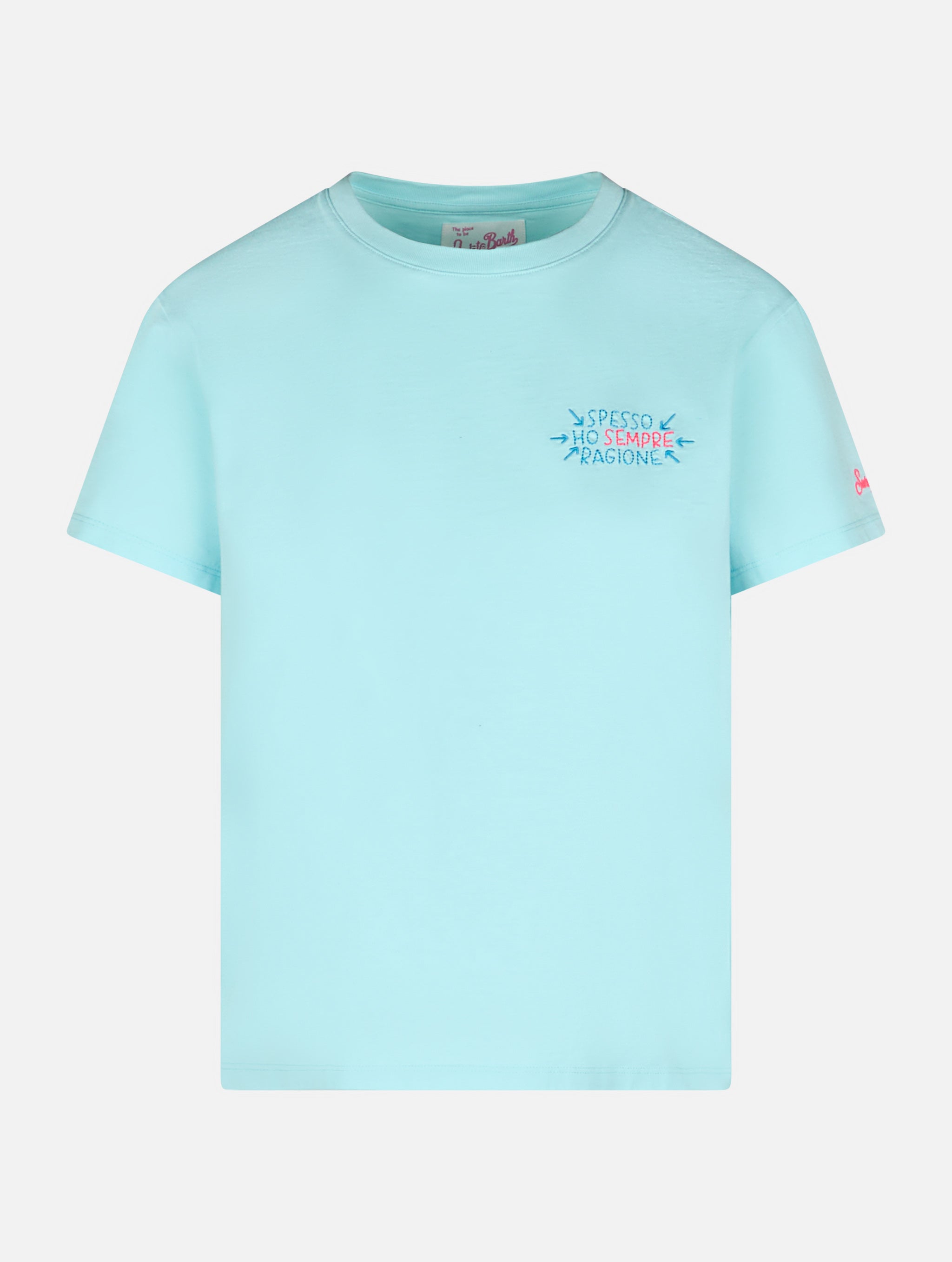 mc2-saint-barth-t-shirt-emilie-verde-acqua-special-edition-insulti-luminosi image 5