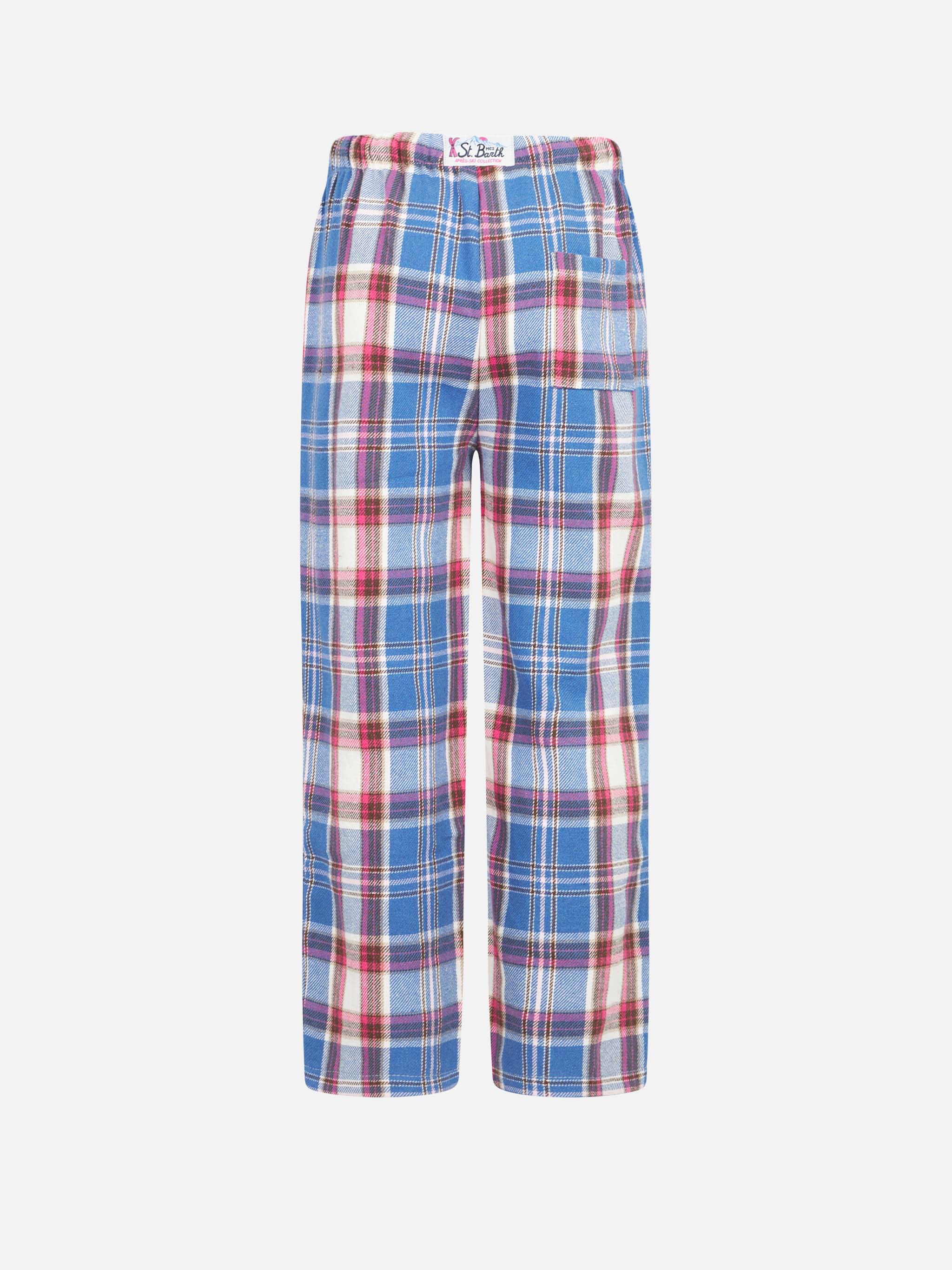 mc2-saint-barth-pantaloni-pigiama-bambina-tartan-rosa-cotone image 2