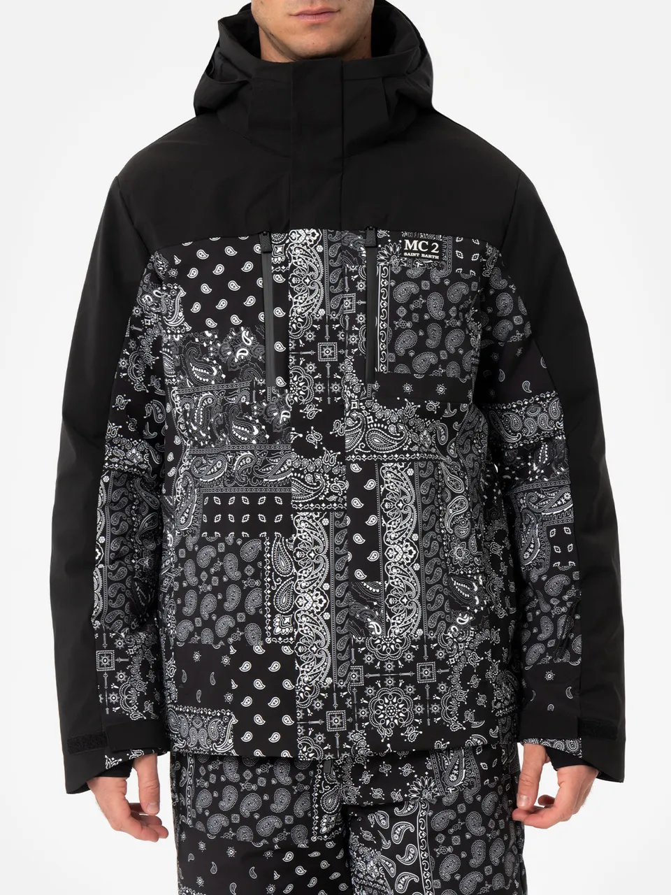 mc2-saint-barth-greatscott-giacca-tecnica-uomo-fantasia-bandana-nero-bianco-con- image 1