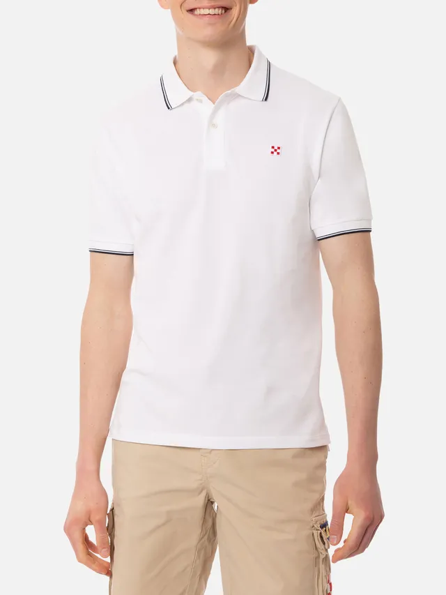 mc2-saint-barth-polo-uomo-in-piquet-di-cotone-bianca-con-logo image 1