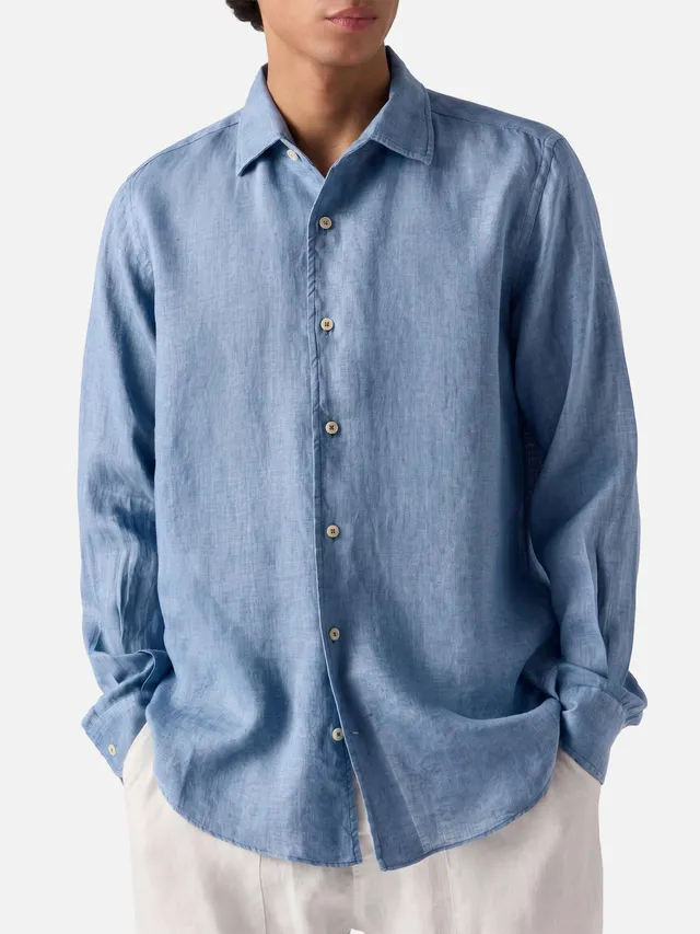 camicia-mc2-saint-barth-raphael-in-chambray-denim-chiaro-di-puro-lino image 1
