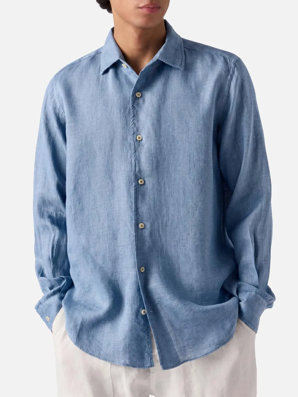 camicia-mc2-saint-barth-raphael-in-chambray-denim-chiaro-di-puro-lino image 1