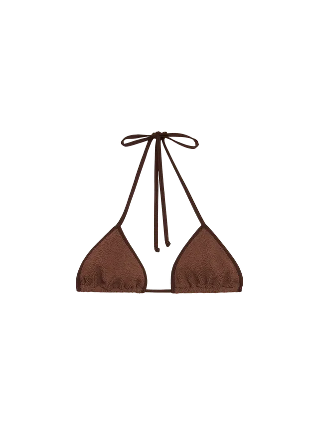 mc2-saint-barth-leah-top-bikini-triangolo-crinkle-marrone image 1
