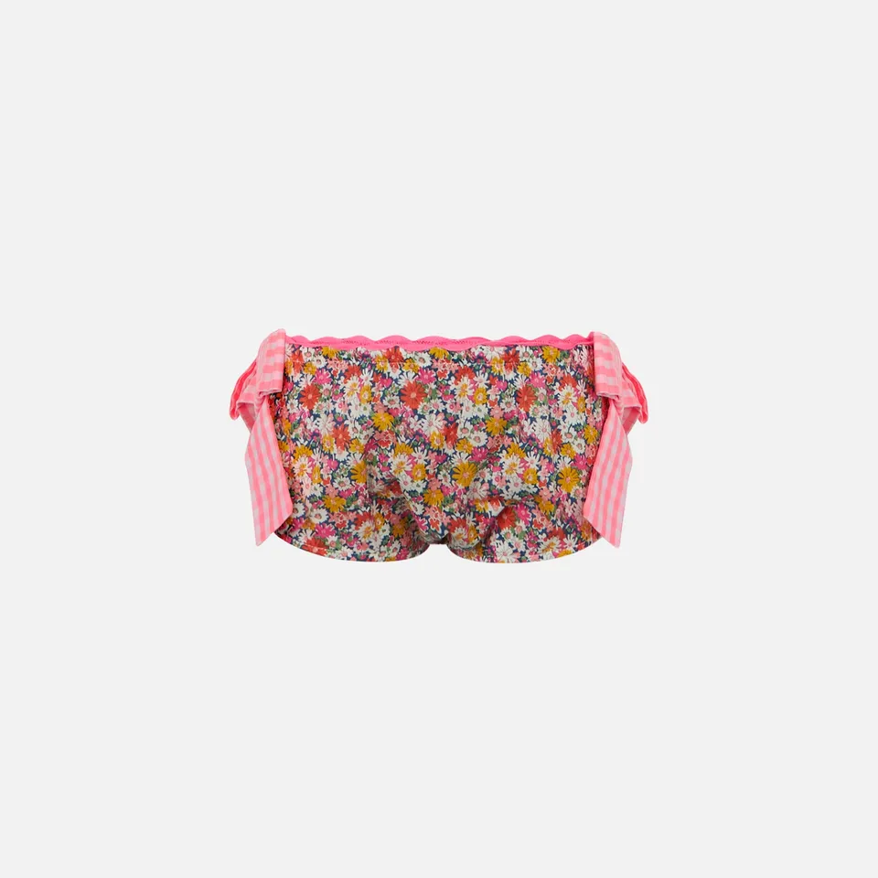 mc2-saint-barth-slip-bambina-fiori-multicolore-con-fiocchi-vichy image 1