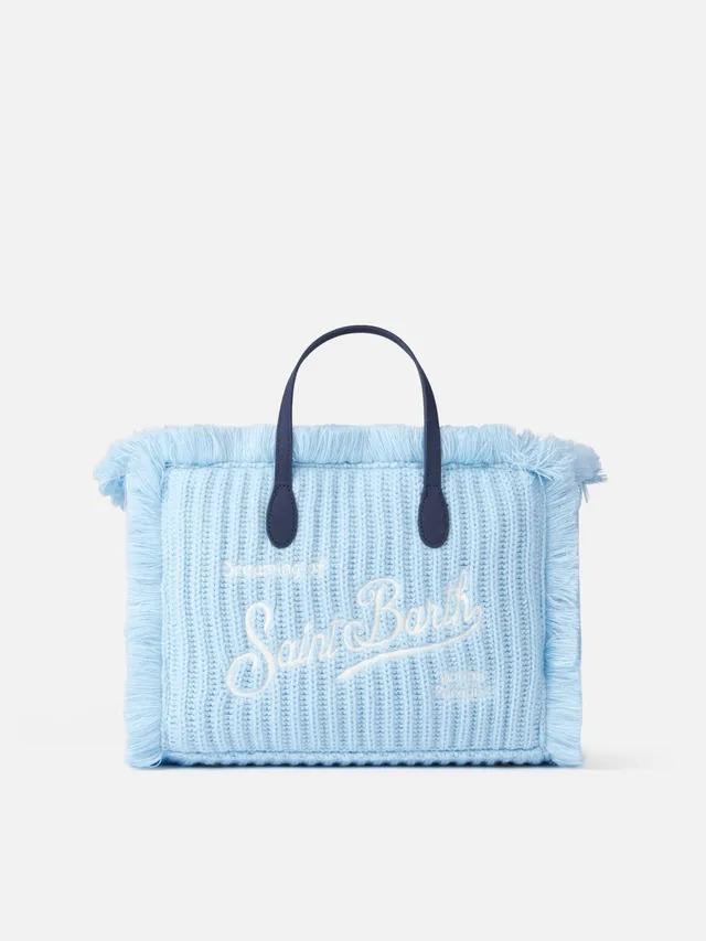 mc2-saint-barth-borsa-colette-in-maglia-a-coste-azzurra-con-ricamo-logo-col0003 image 1