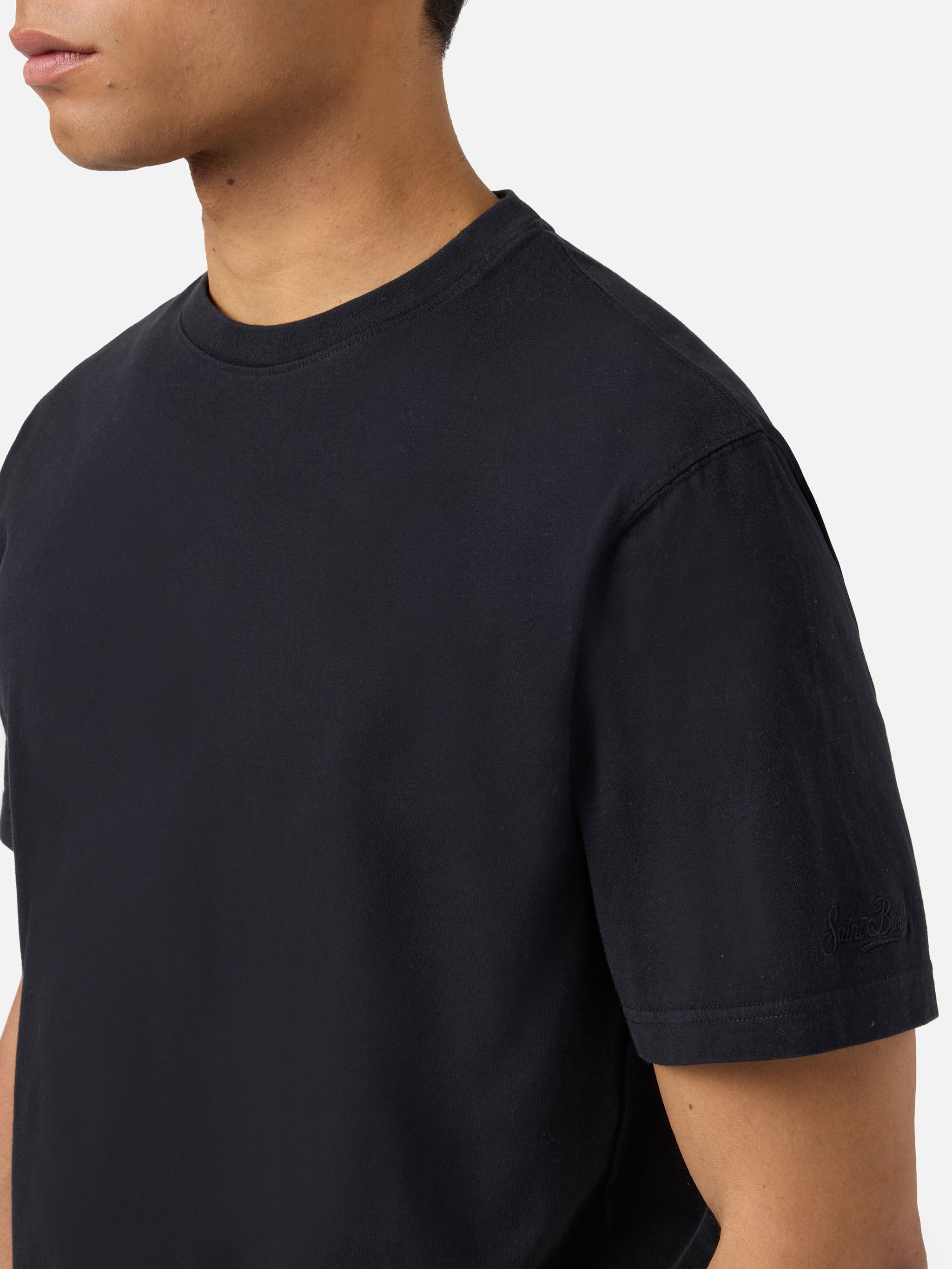 mc2-saint-barth-t-shirt-dover-nera-in-cotone-con-ricamo-logo image 3