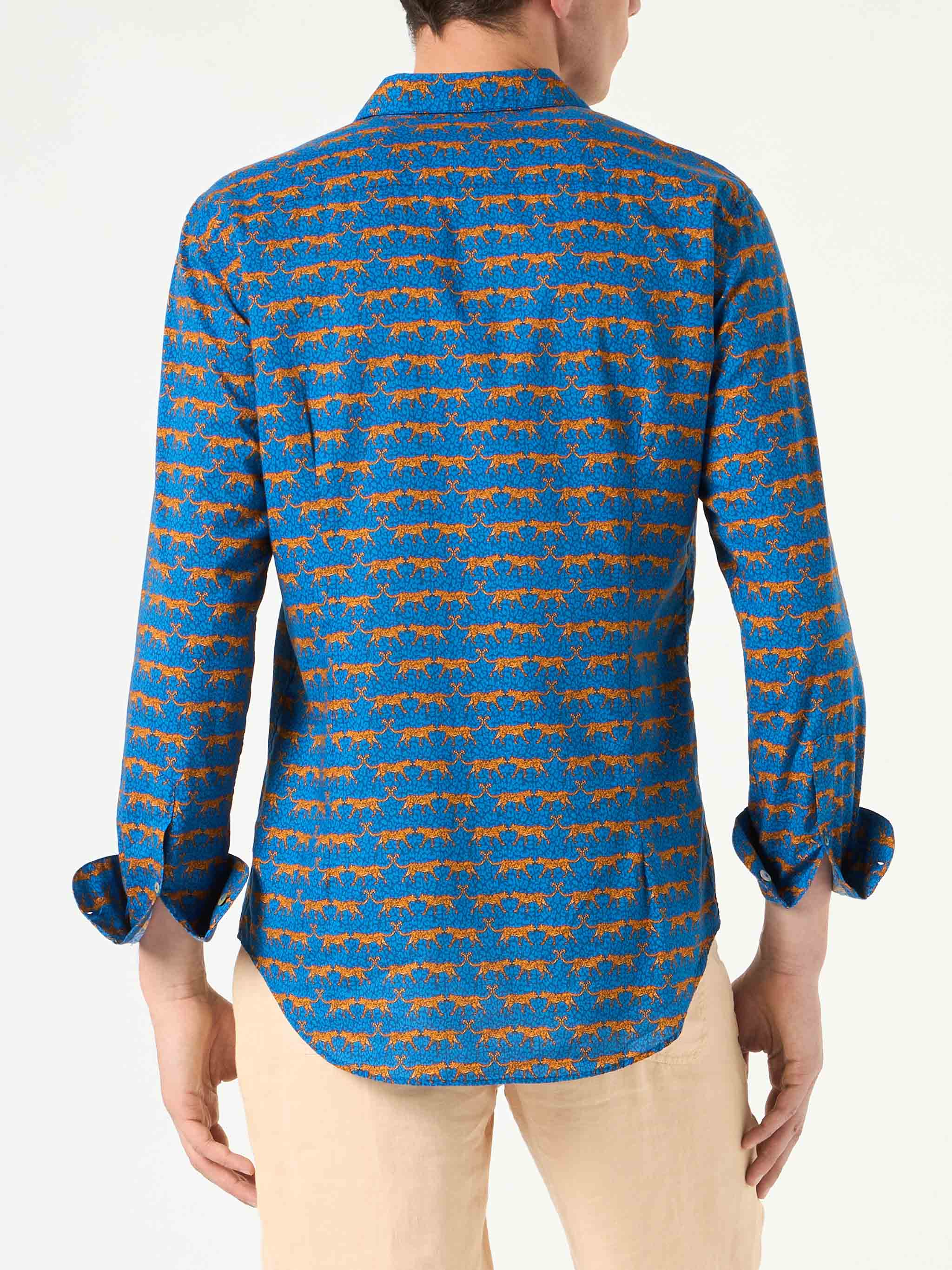 mc2-saint-barth-camicia-sikelia-uomo-cotone-mussola-wild-cat-blu image 2