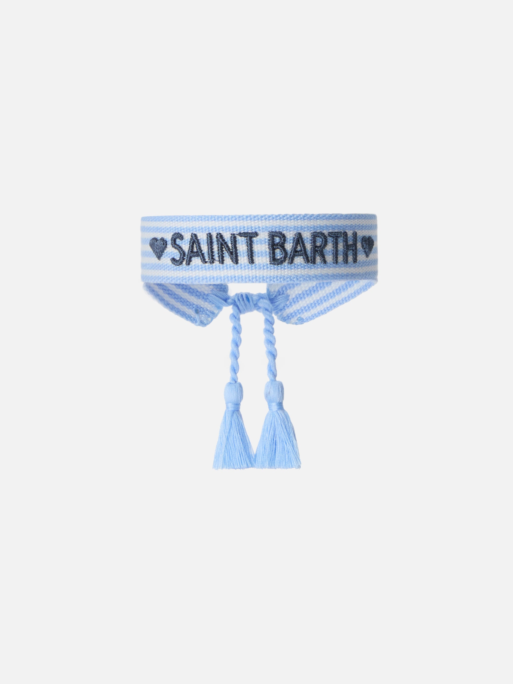 mc2-saint-barth-bracciale-tessuto-rigato-azzurro-ricamo-saint-barth image 1