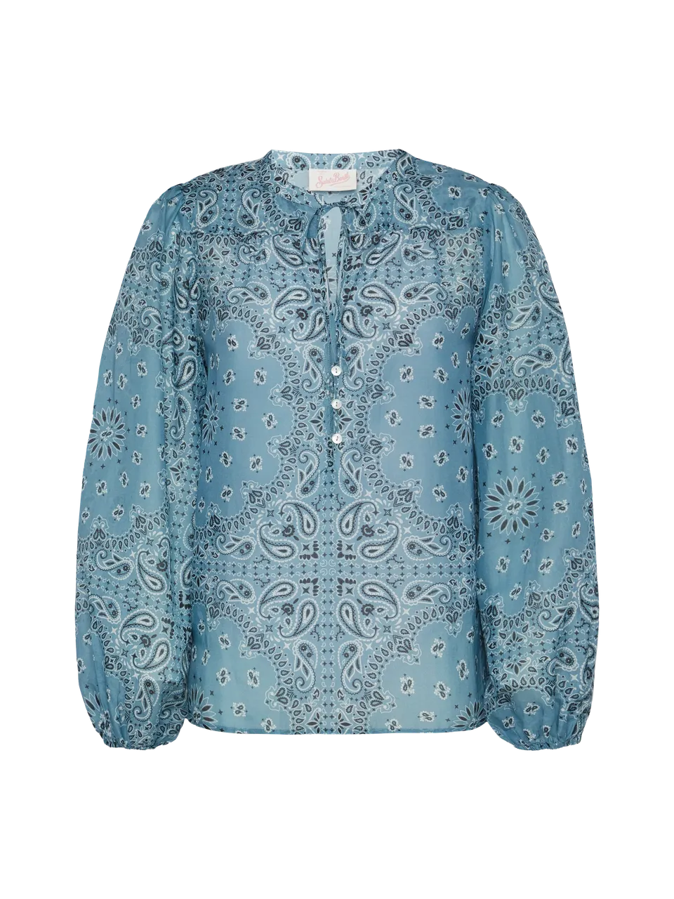 mc2-saint-barth-harper-camicia-oversize-voile-seta-lurex-stampa-bandana-rosa image 1