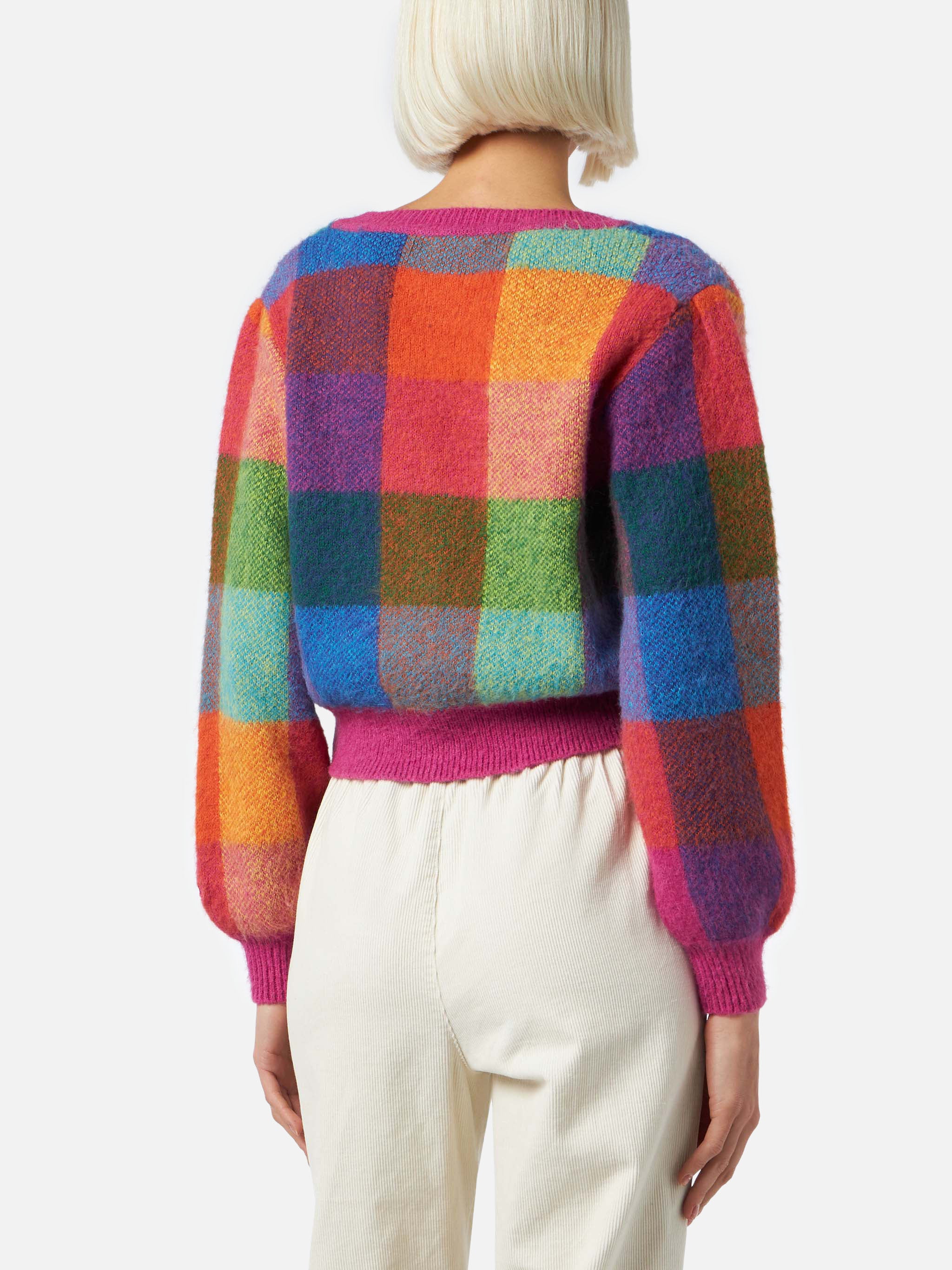 mc2-saint-barth-cardigan-lyza-soft-cropped-check-multicolor image 2