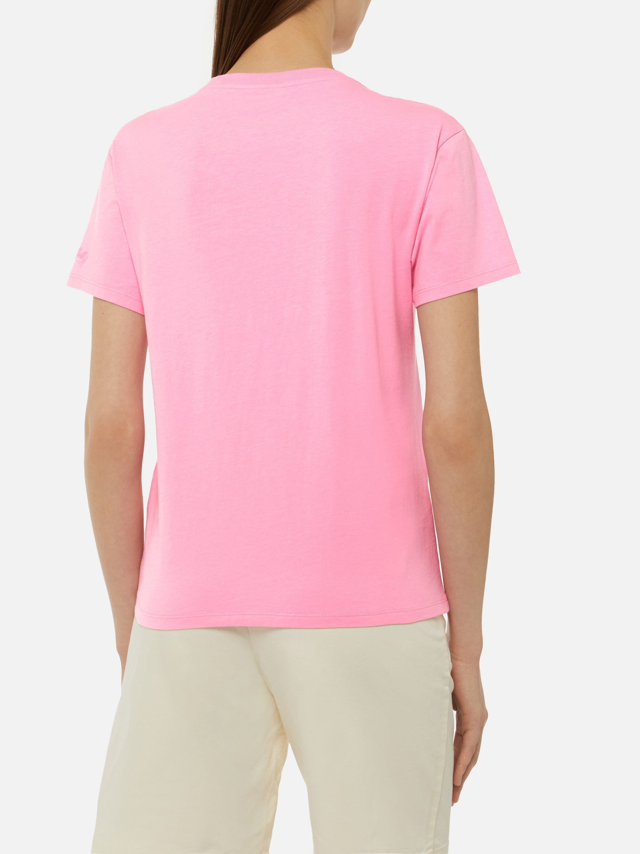 mc2-saint-barth-emilie-t-shirt-donna-cotone-rosa-girls-just-wanna-have-wine image 4