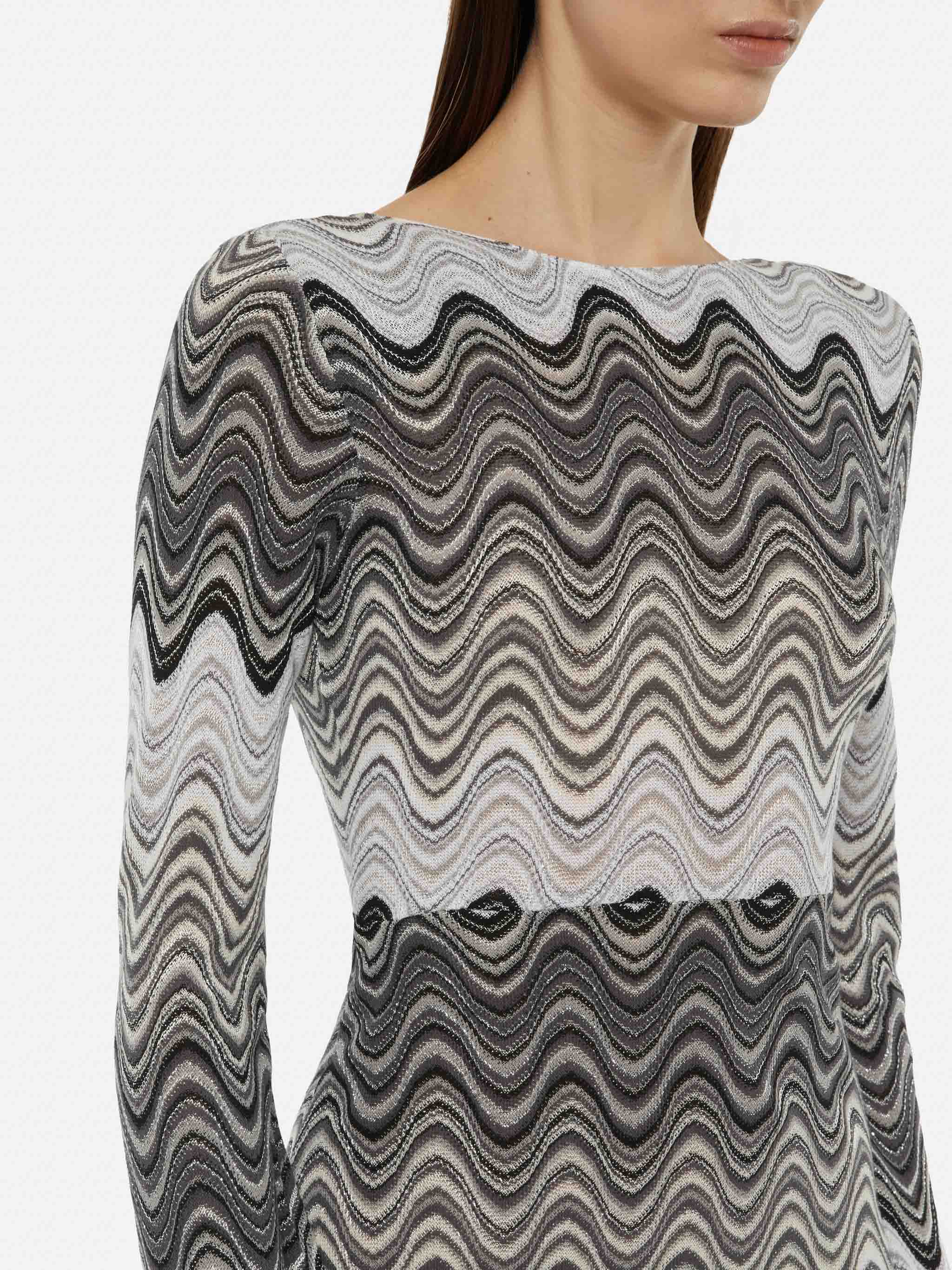 mc2-saint-barth-venere-abito-maxi-in-maglia-raschel-nero-argento image 2