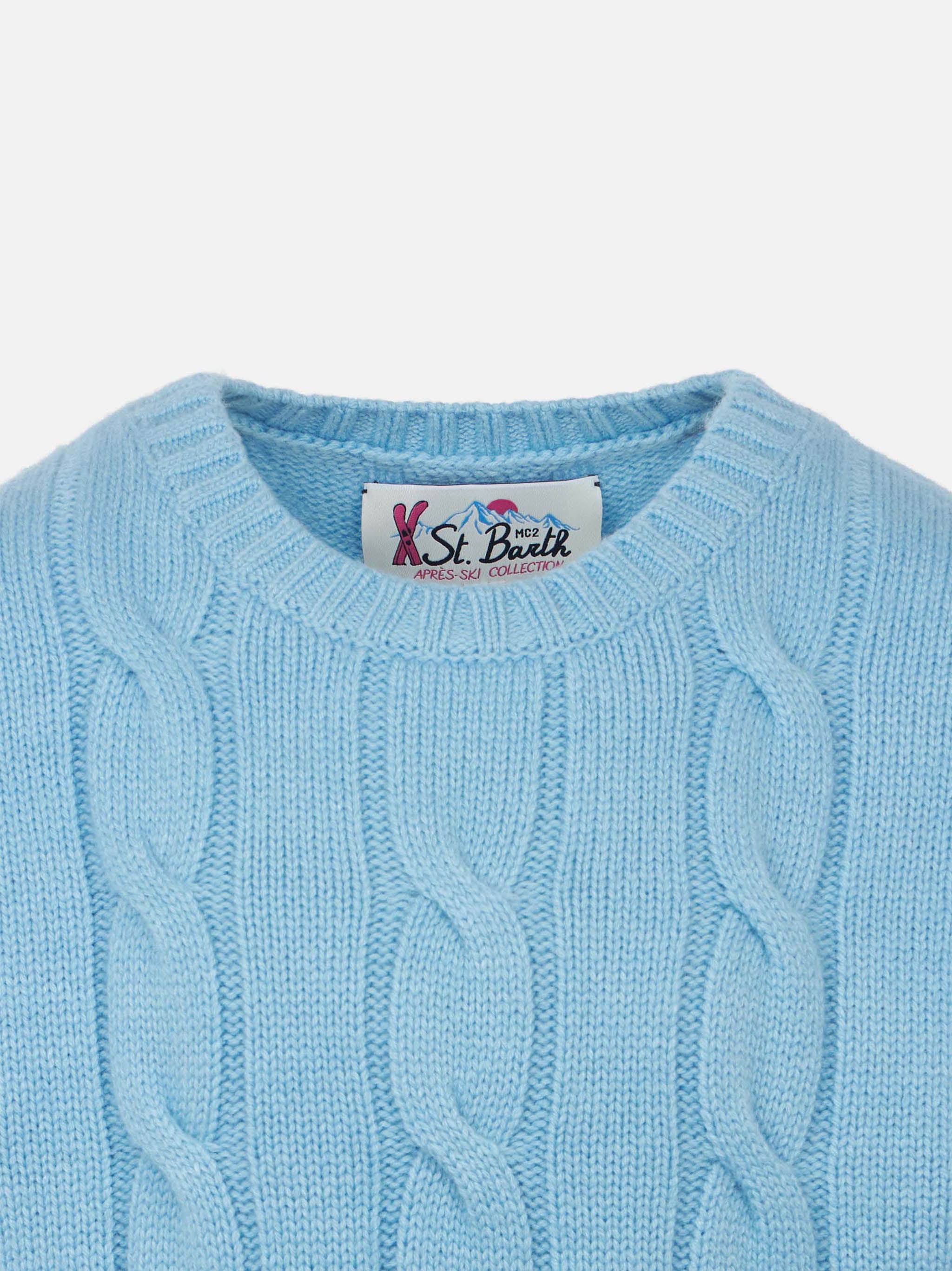 mc2-saint-barth-maglia-bambina-girocollo-azzurro-lurex-misto-lana-cashmere image 3