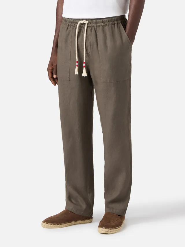 mc2-saint-barth-calais-pantalone-uomo-lungo-kaki-in-puro-lino image 1