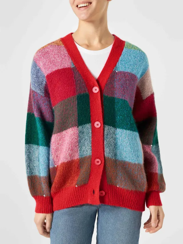 mc2-saint-barth-cardigan-chloe-donna-garzato-a-quadri-multicolor-con-strass image 1