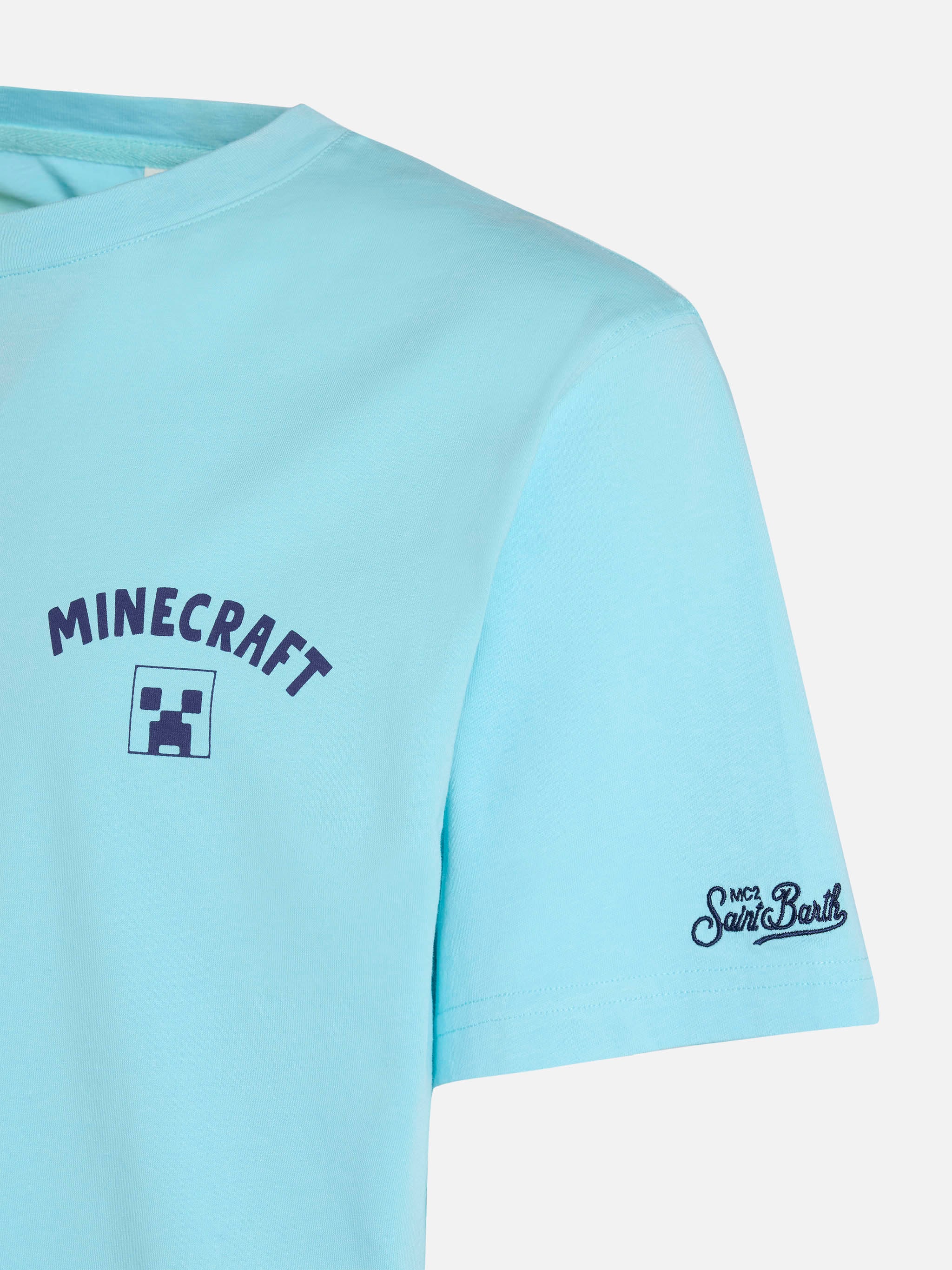 mc2-saint-barth-man-t-shirt-cotone-verde-stampa-minecraft-st-barth-special-editi image 7