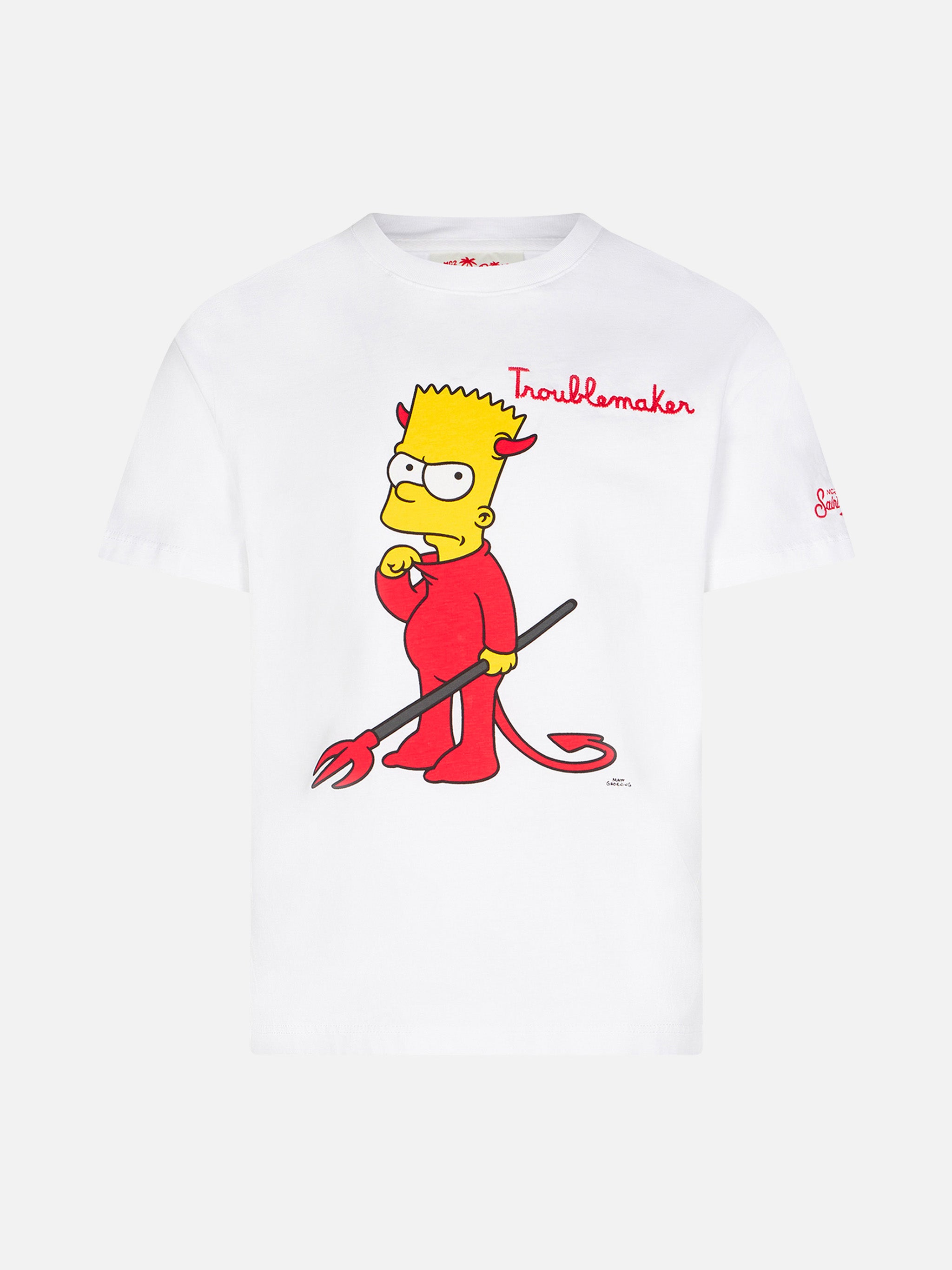 mc2-saint-barth-devil-bart-t-shirt-bambino-in-cotone-bianca-the-simpson-special- image 1