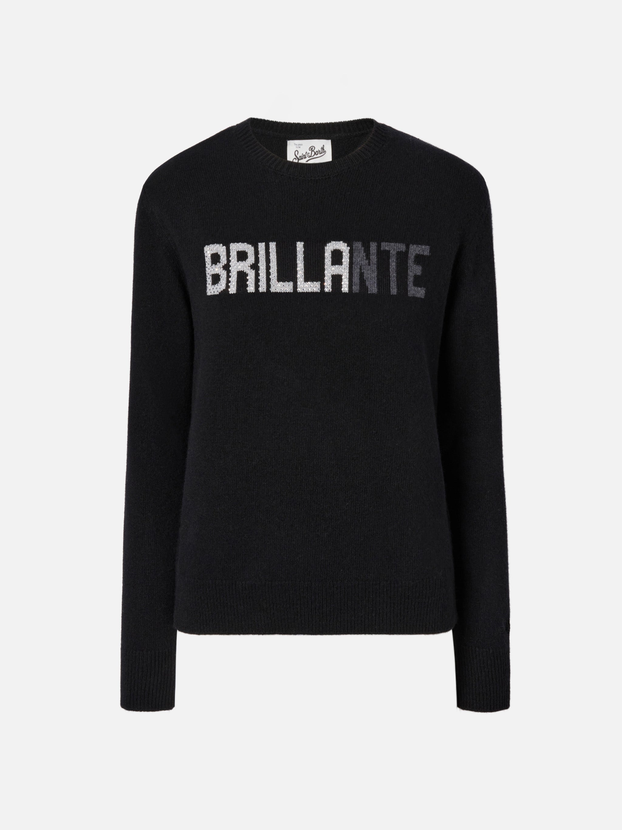mc2-saint-barth-maglione-new-queen-donna-in-misto-cashmere-nero-brillante-strass image 5