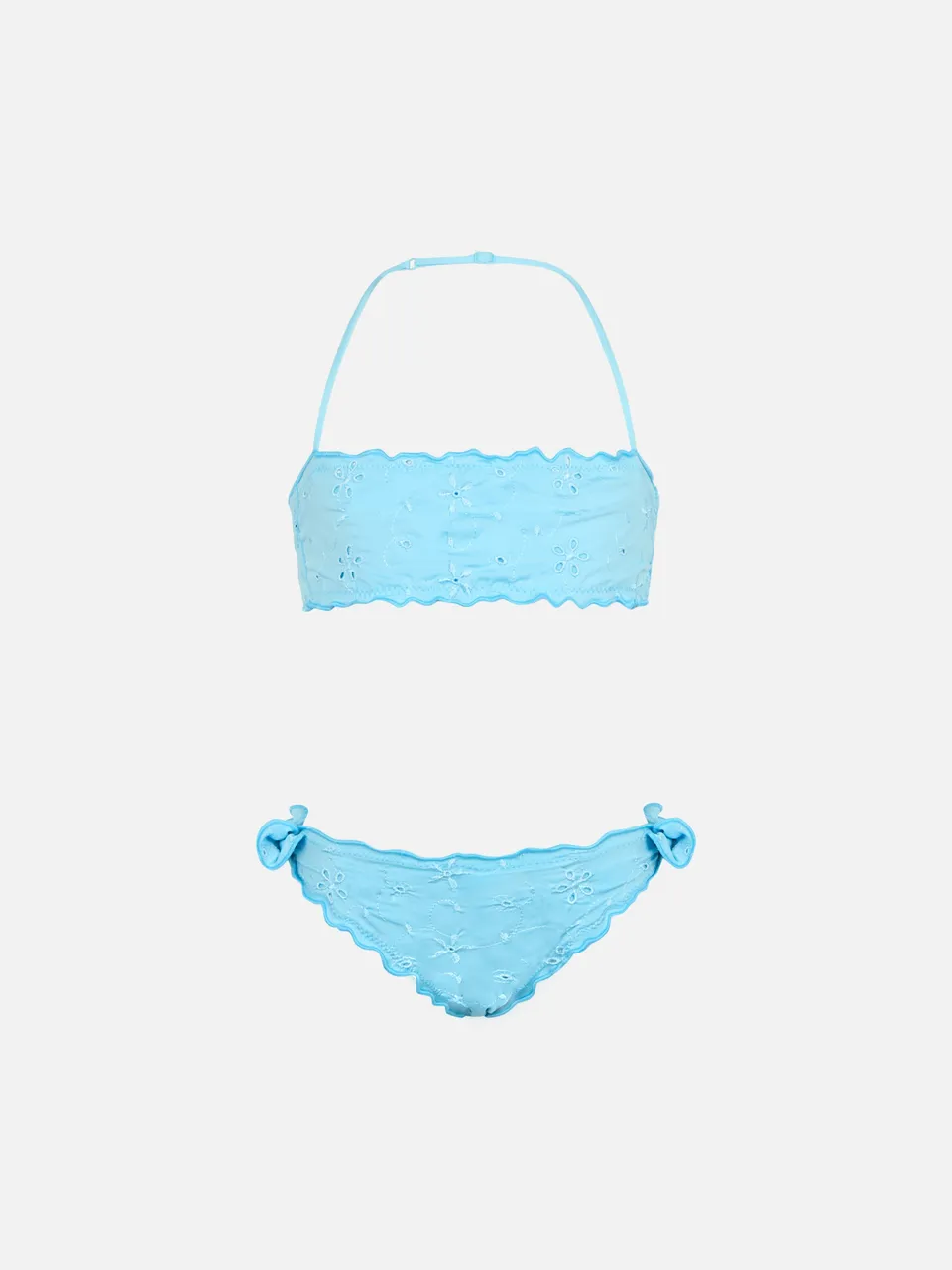 mc2-saint-barth-bikini-emy-norah-da-bambina-due-pezzi-a-fascia-azzurro-con-ricam image 1