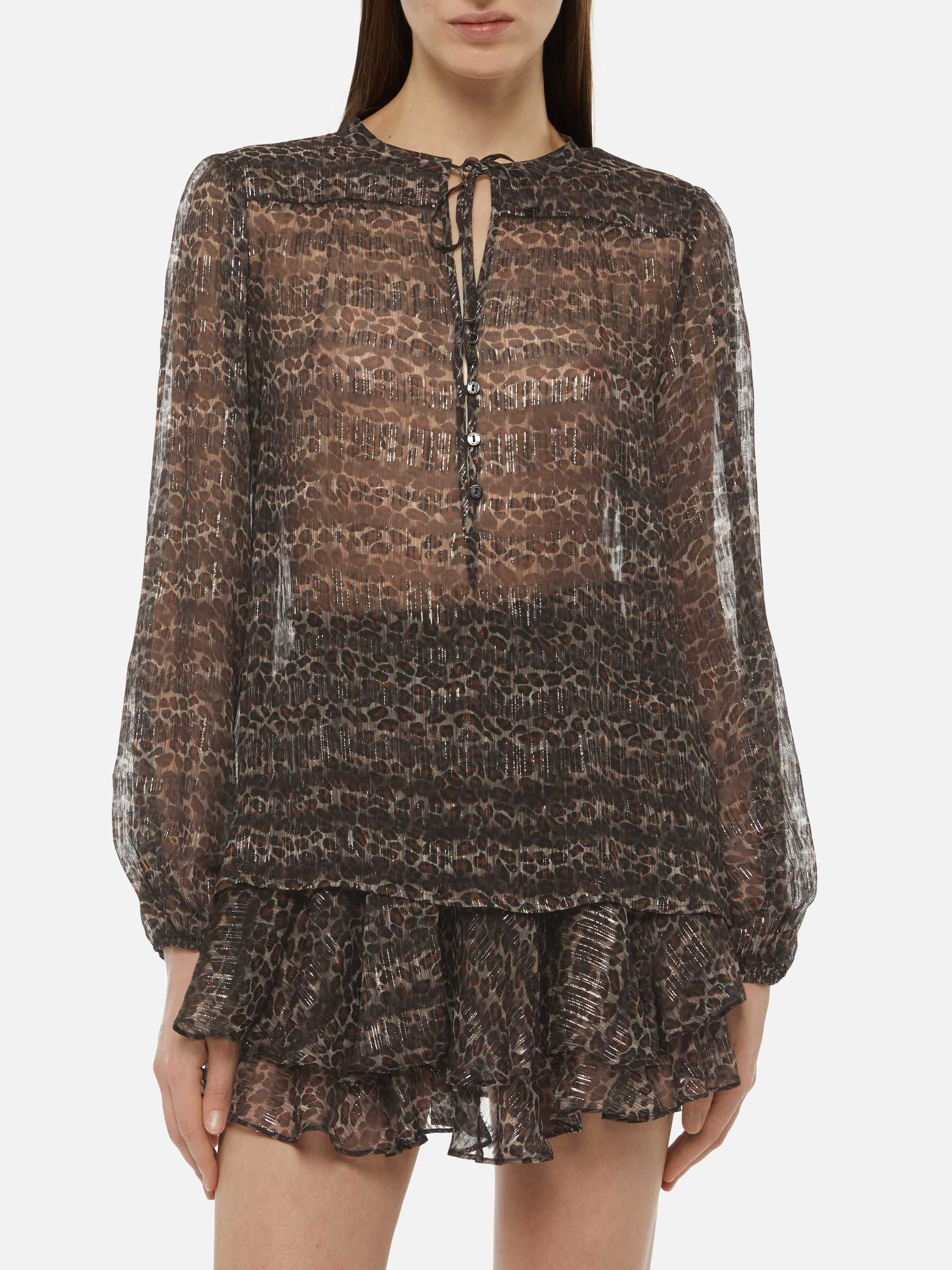mc2-saint-barth-harper-blusa-donna-oversize-in-voile-di-seta-lurex-animalier-mar image 2