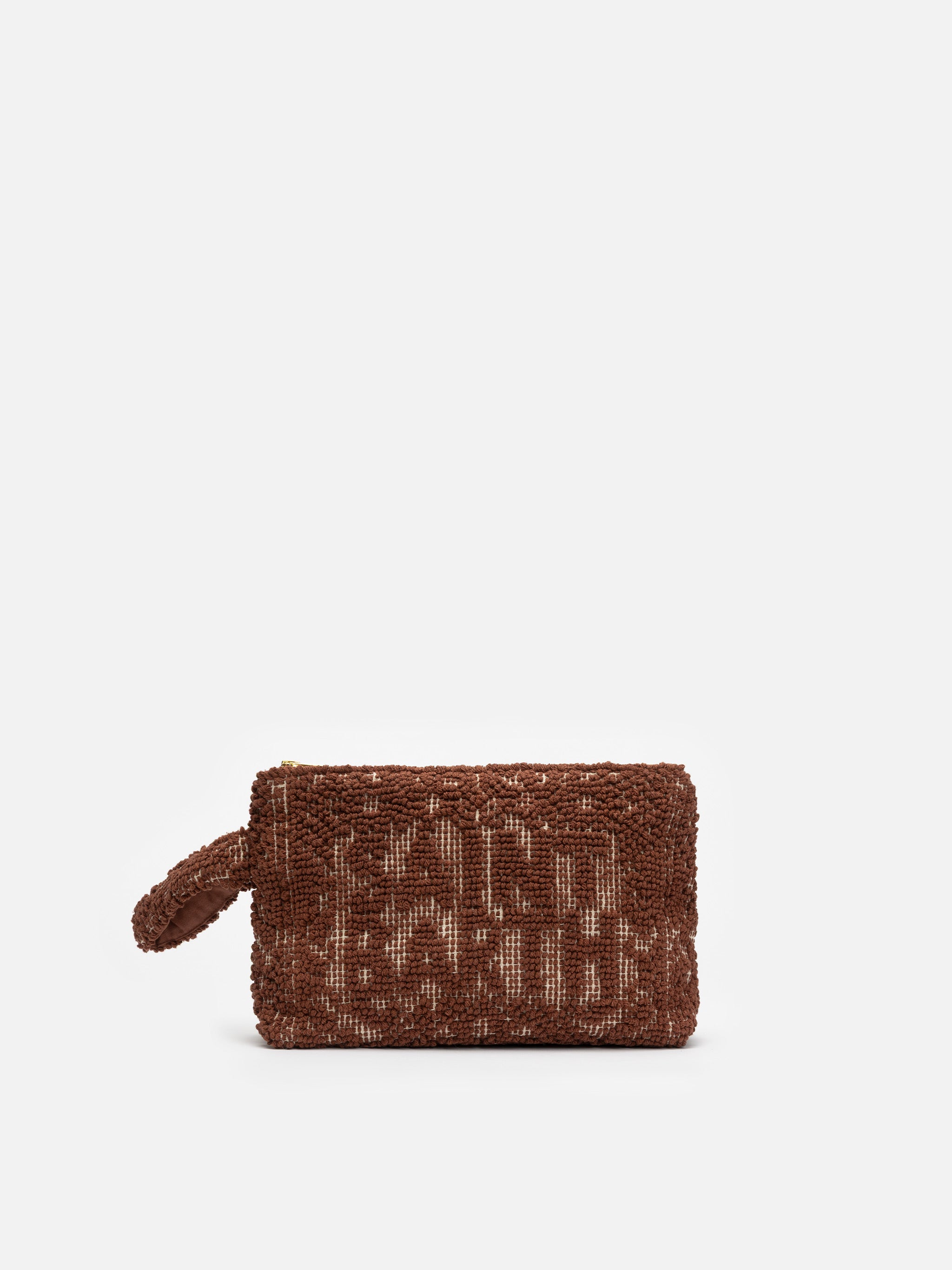 mc2-saint-barth-pochette-aline-in-cotone-marrone-con-ricamo-tufting image 1
