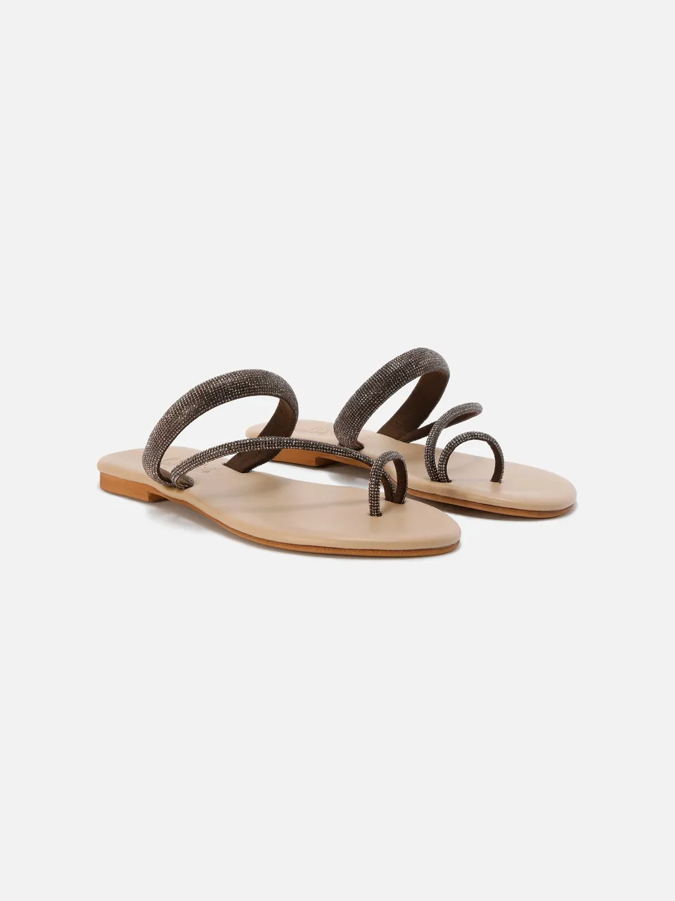 mc2-saint-barth-sandalo-cora-ring-donna-in-pvc-marrone-con-strass image 1