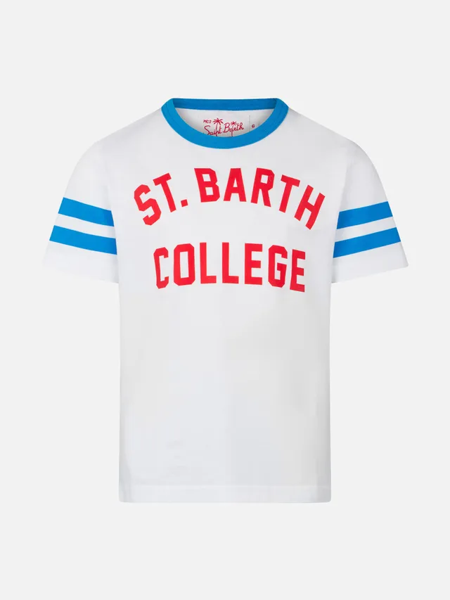 mc2-saint-barth-t-shirt-bambino-cotone-st-barth-college-bianca image 1