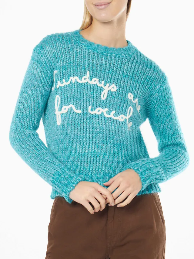 mc2-saint-barth-maglia-crop-new-queen-donna-in-filato-moulin-turchese-con-ricamo image 1