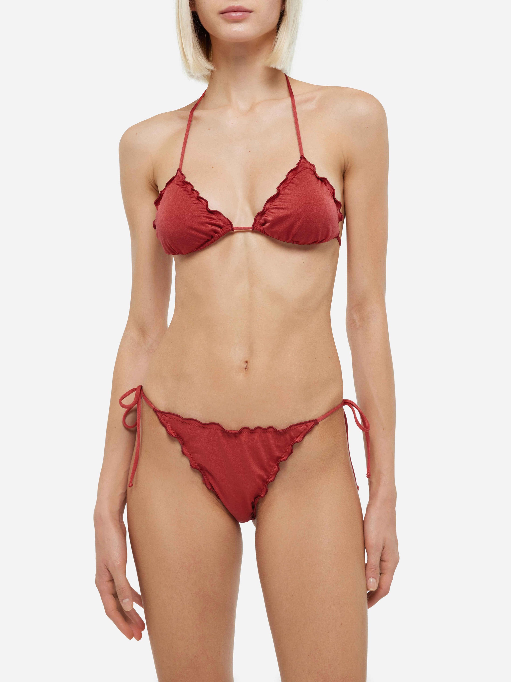 mc2-saint-barth-bikini-classico-a-triangolo-in-shimmer-rosso-mattone-sagittarius image 2