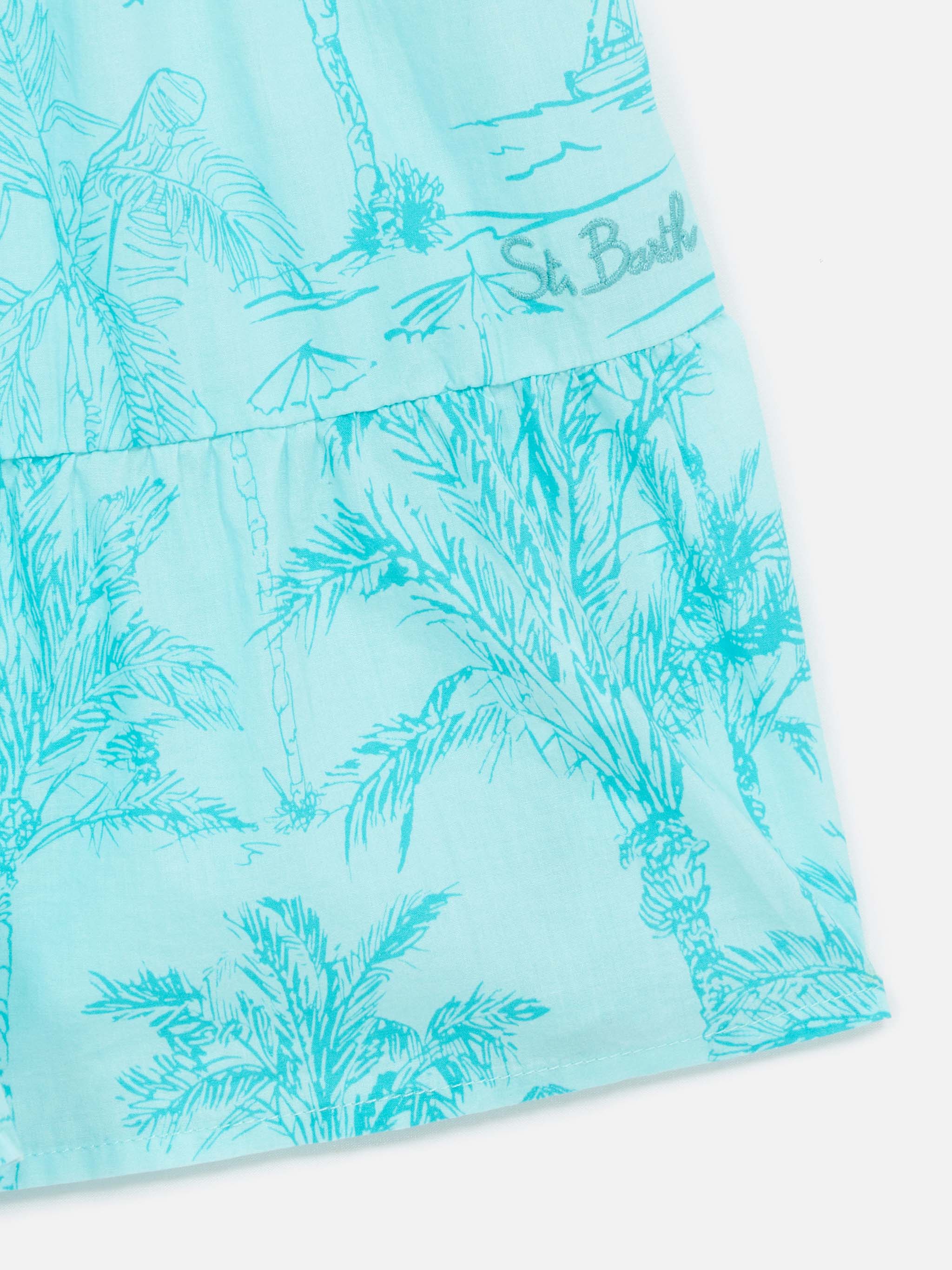 mc2-saint-barth-jemine-jr-abito-bambina-cotone-verde-acqua-toile-de-jouy-smock image 3