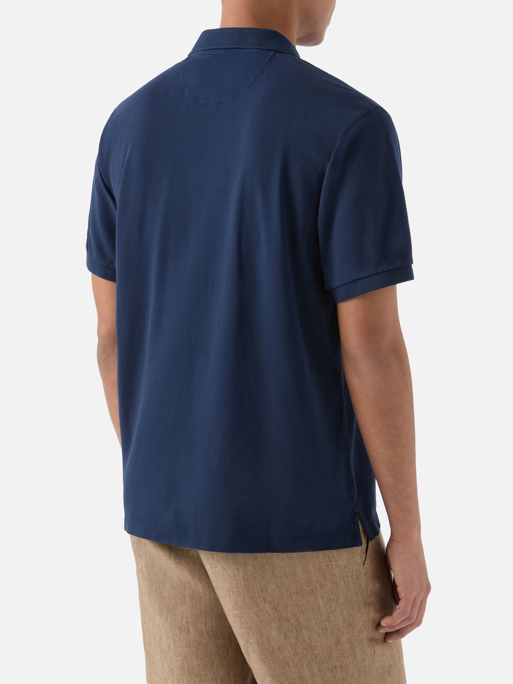 mc2-saint-barth-polo-charles-uomo-in-piquet-di-cotone-blu-navy image 3