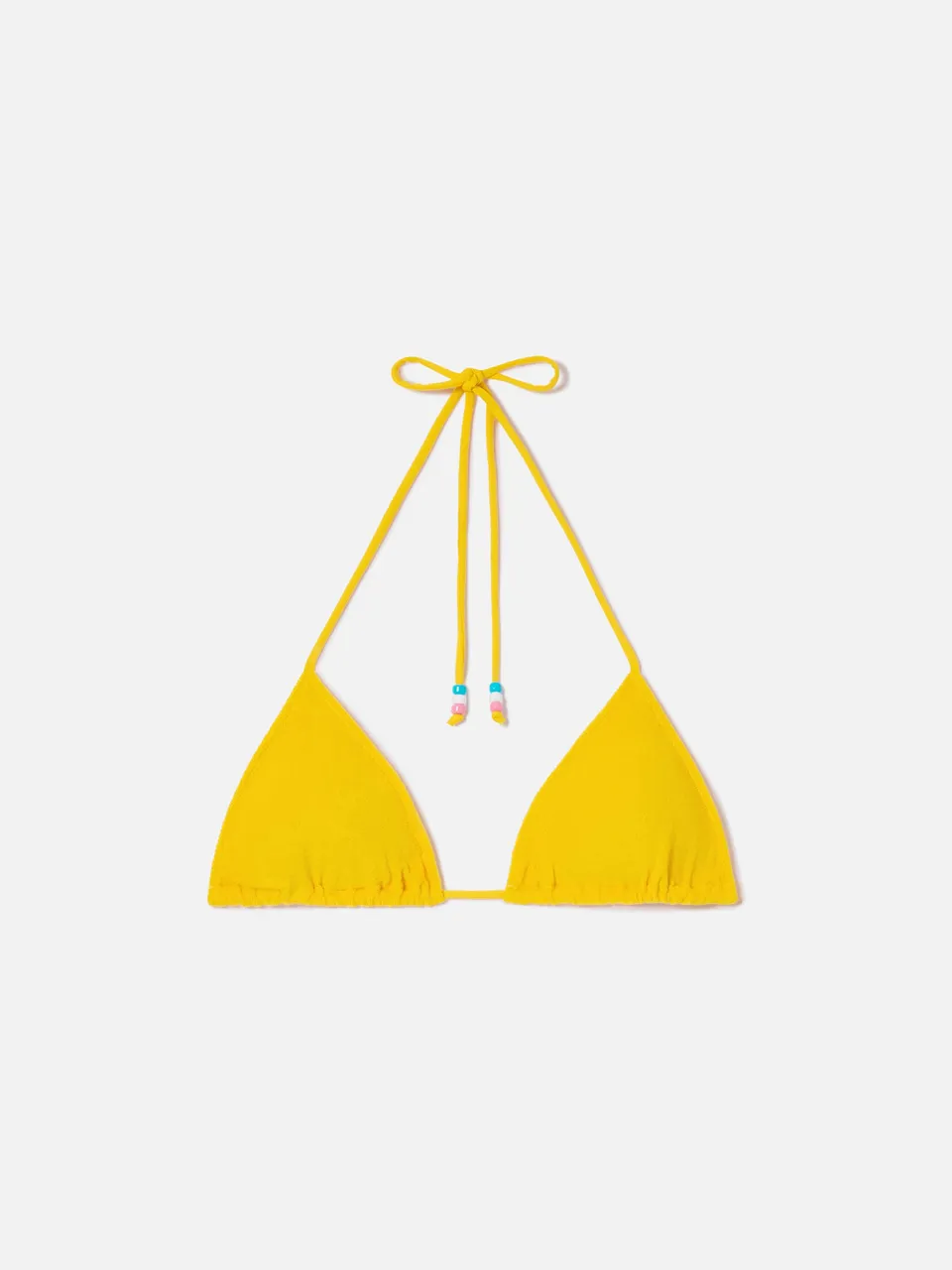 mc2-saint-barth-top-bikini-leah-triangolo-giallo-in-spugna-con-charms image 1